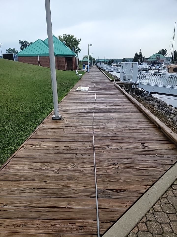 wood promenade cleaning by Northern Power Washing LLC.