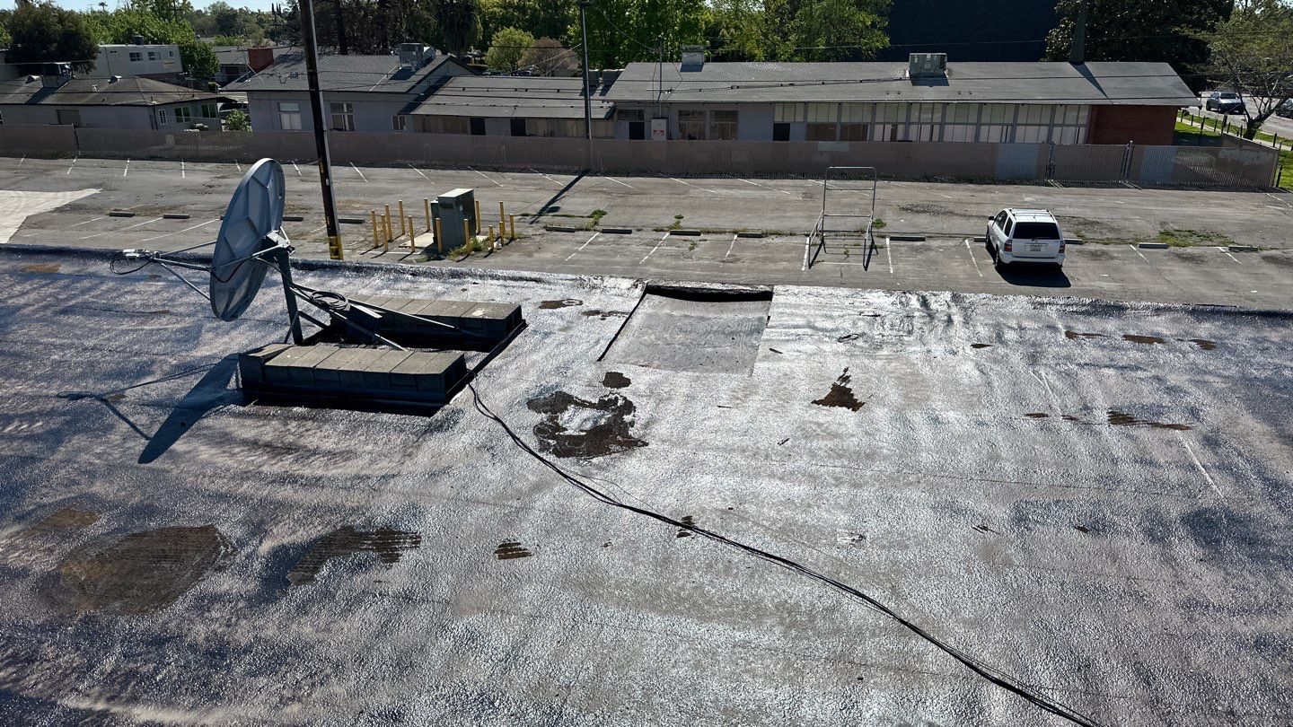Foam Refurbish using Conklin Benchmark/PUMA XL coatings and spray foam by Straight Edge Roofing Inc