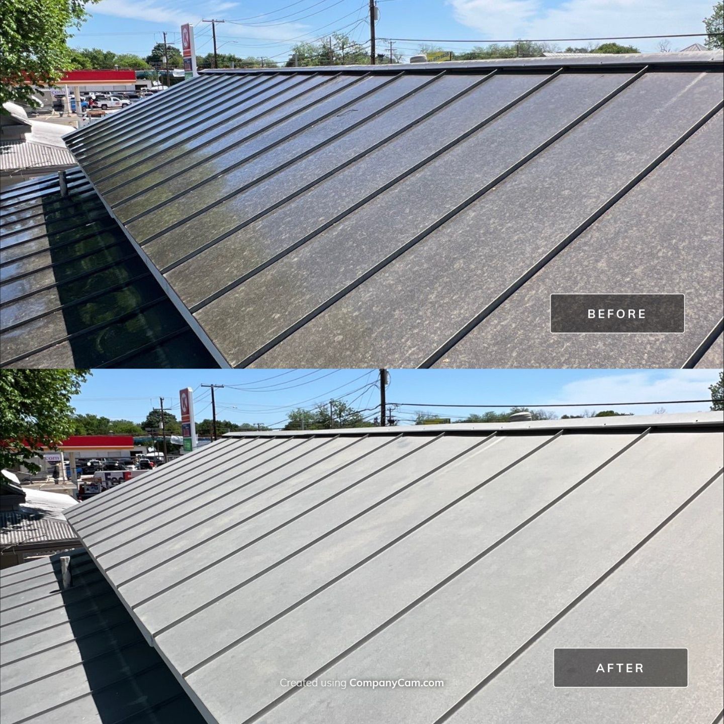Metal Roof Wash Project in New Braunfels by Bright Choice