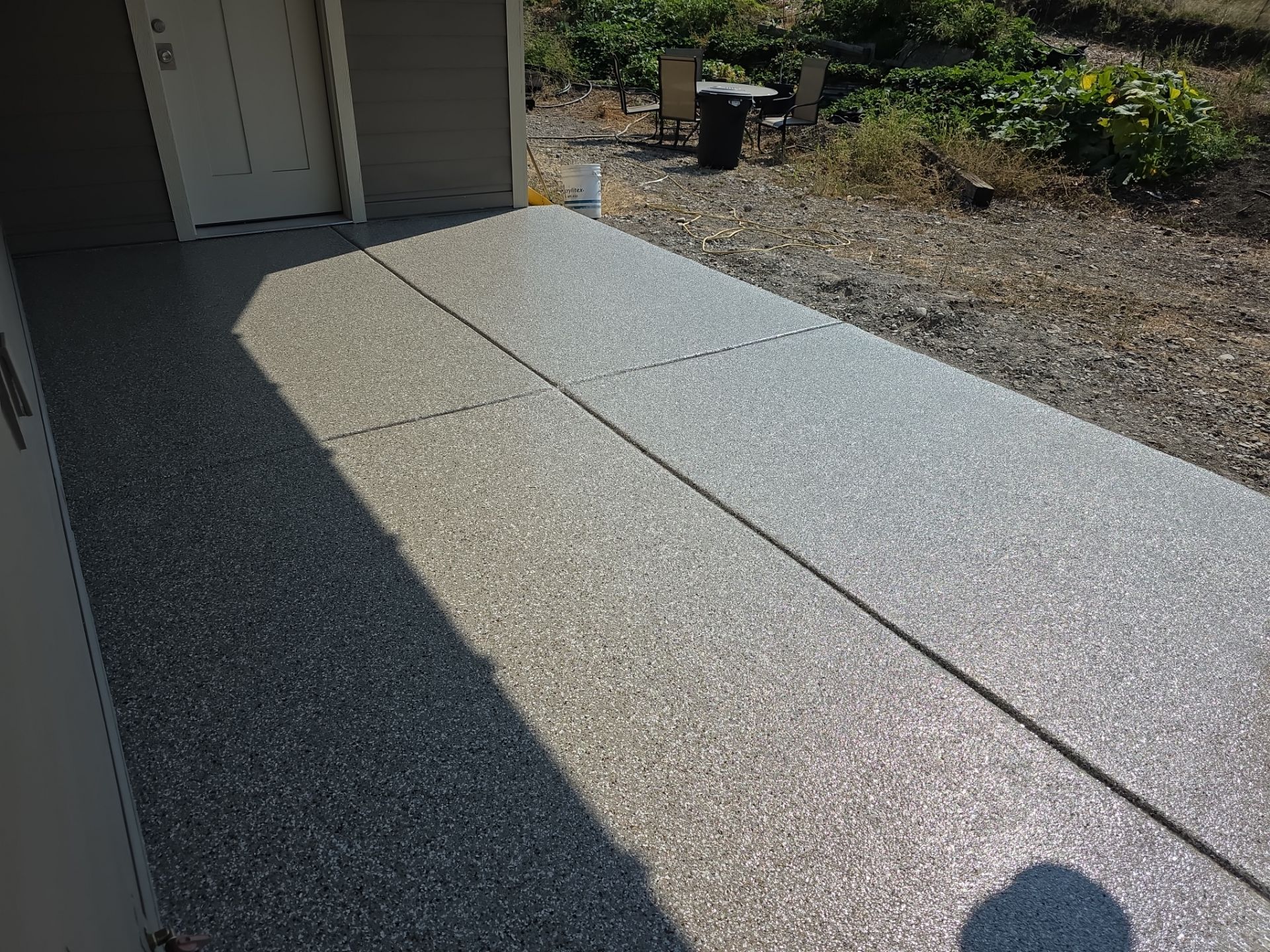 Patio Transformation using Pebble Beach by Croc Coatings, LLC