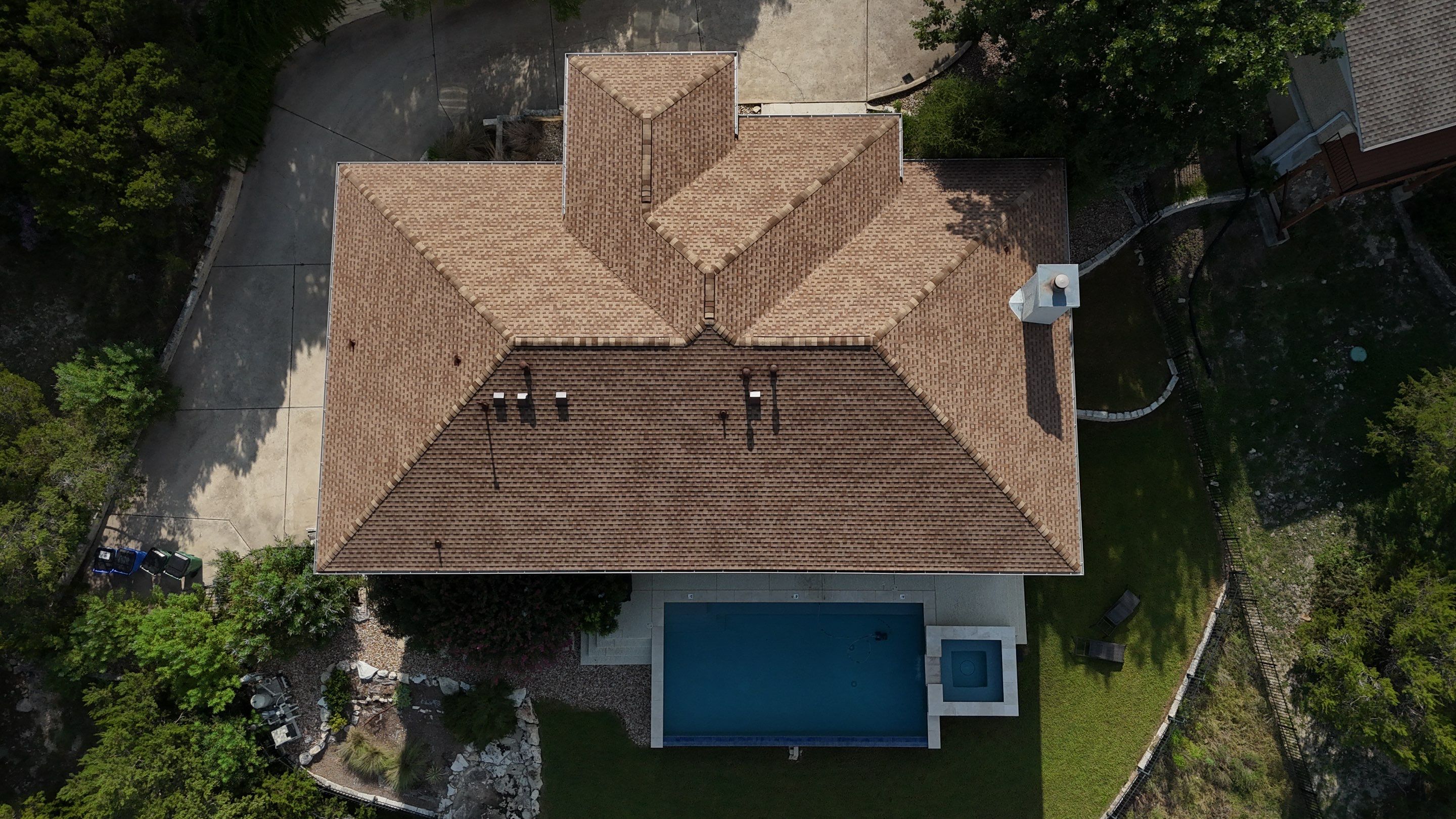 Residential Roof Replacement using GAF - HDZ - Shakewood by Action Exteriors Austin