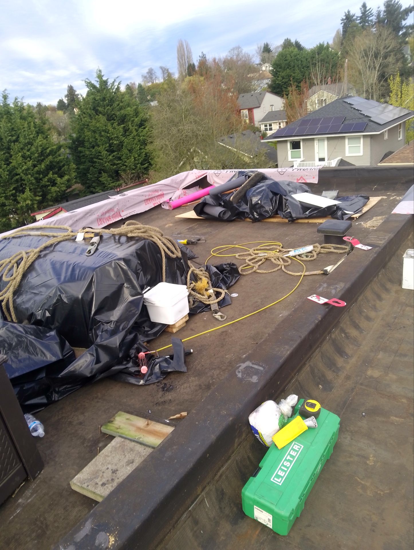 Rooftop Deck using IPE and PVC in Seattle by RoofSmart