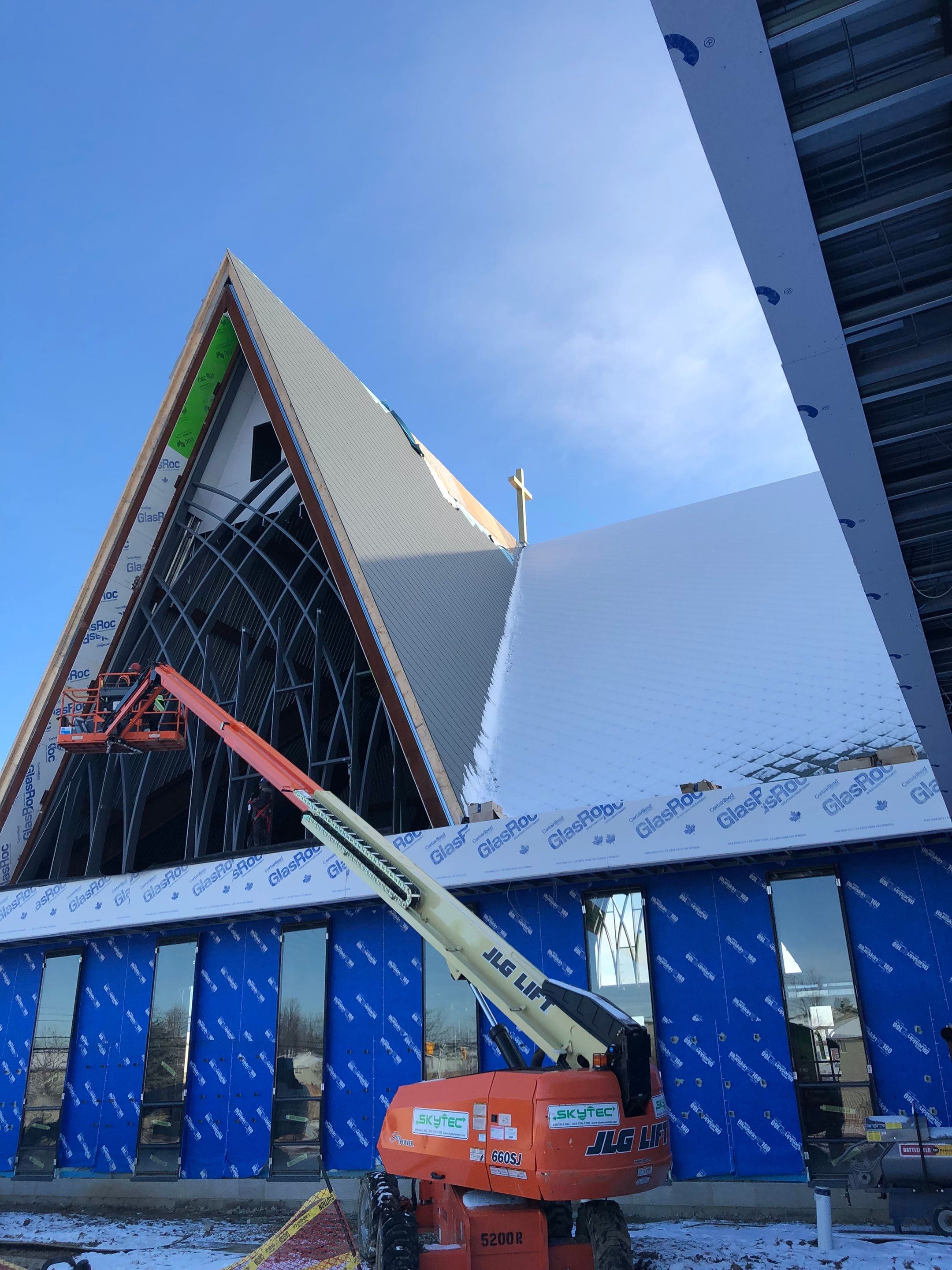 Commercial Roofing Installation using Diamond Tile Metal Shingles , Tpo Flat Roof by Jay Carter Roofing & Sheet Metal