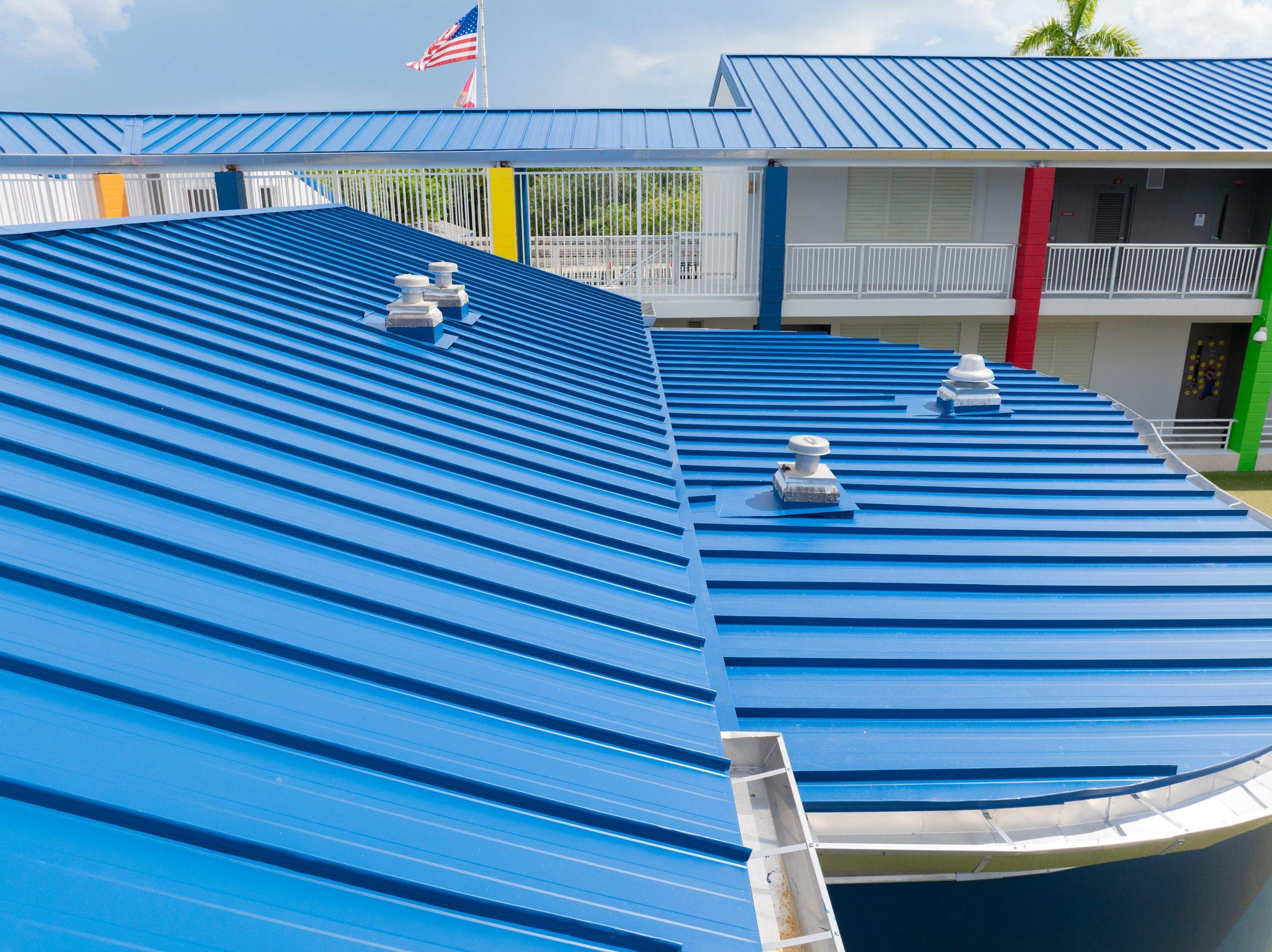 24ga 1.5" Mechanical Seam Slate Blue by Total Roofing System The Metal Roof Experts