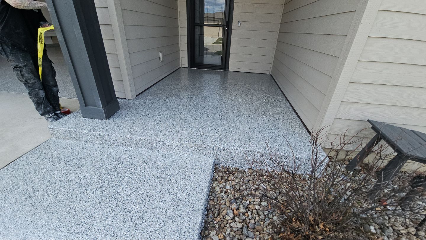 Garage Transformation using Slate Stone by Croc Coatings, LLC