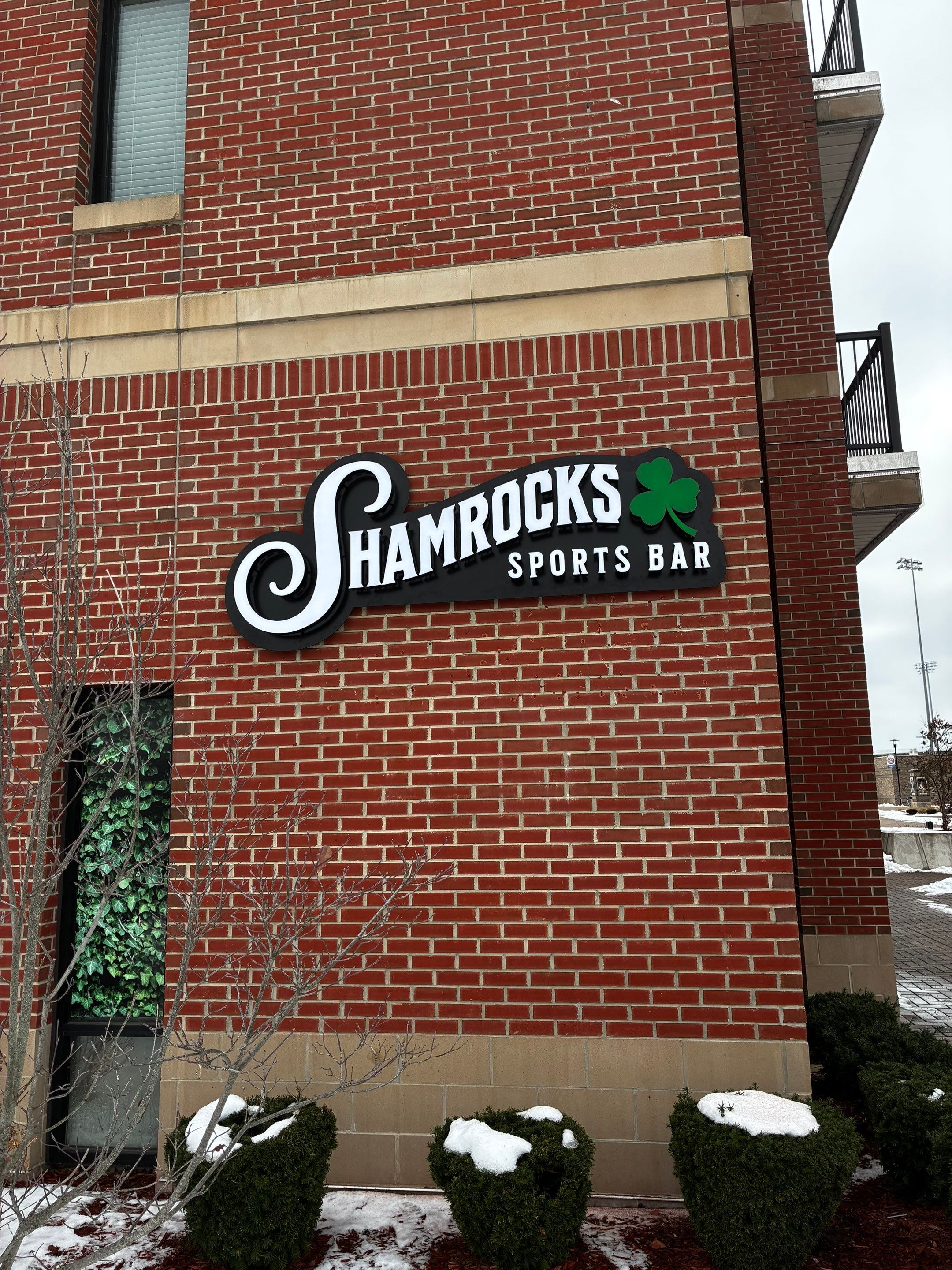 Shamrocks Sports Bar Signage Installation and Interior Renovation in South Bend by Hayes Design co