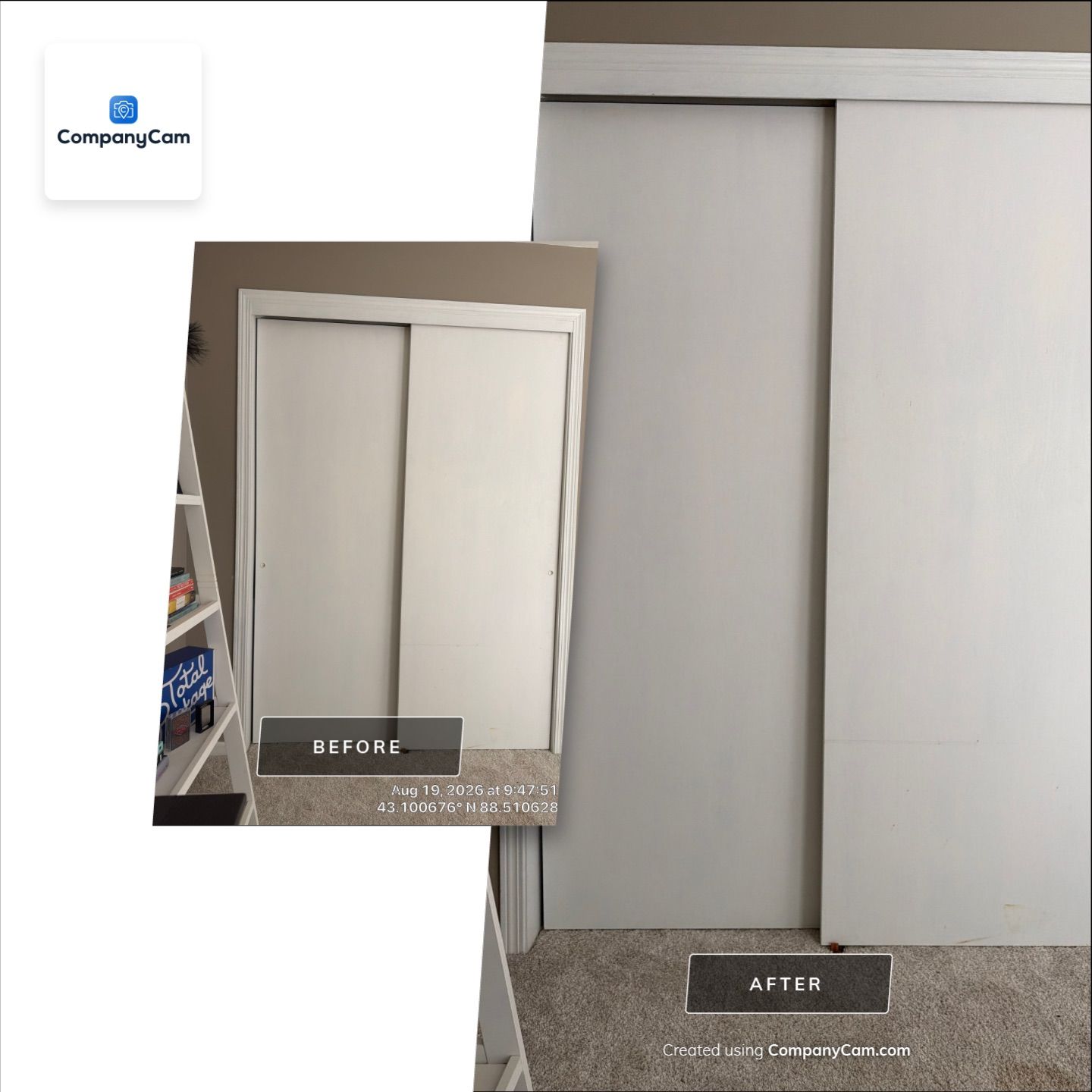 Custom Interior Closet Door Installation in Oconomowoc Home by CompanyCam Sales Demo