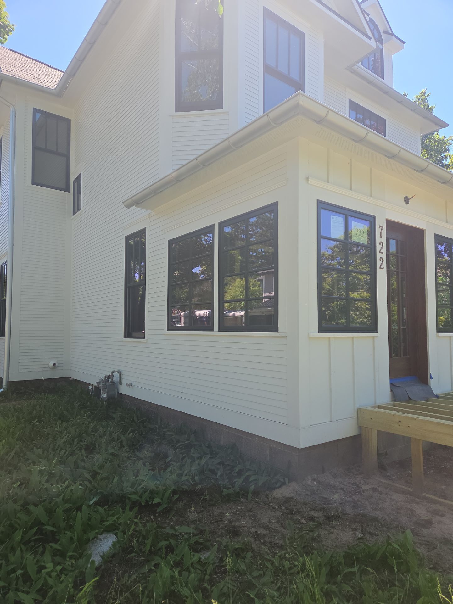 New Galvalume Half Round Gutter Installation for Petoskey Residential Home by Rainbow Seamless Systems