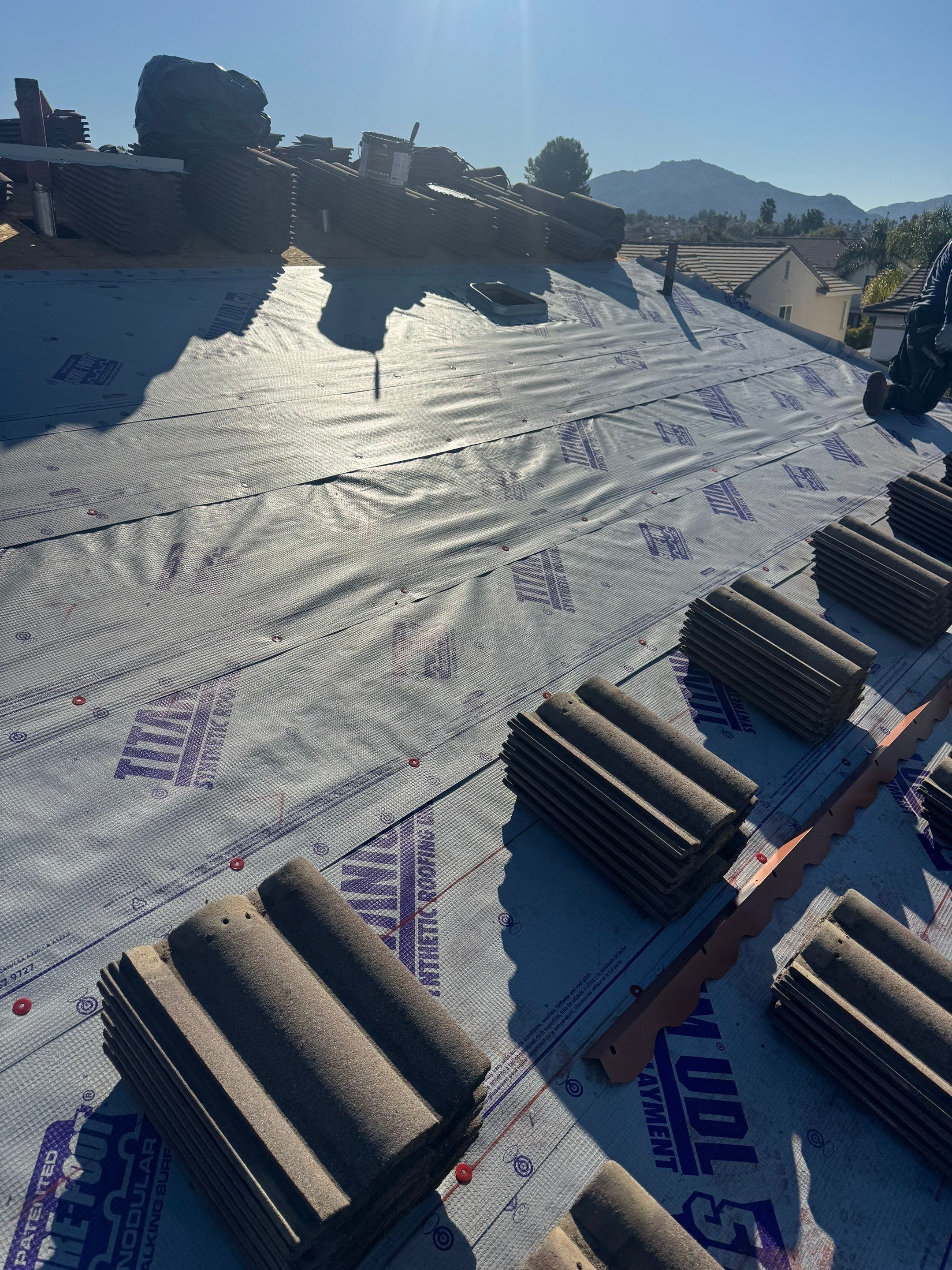 Temecula Partial Tile Roof Lift & Lay | Two-Layer Titanium UDL 50 Underlayment by Zenith Roofing Services