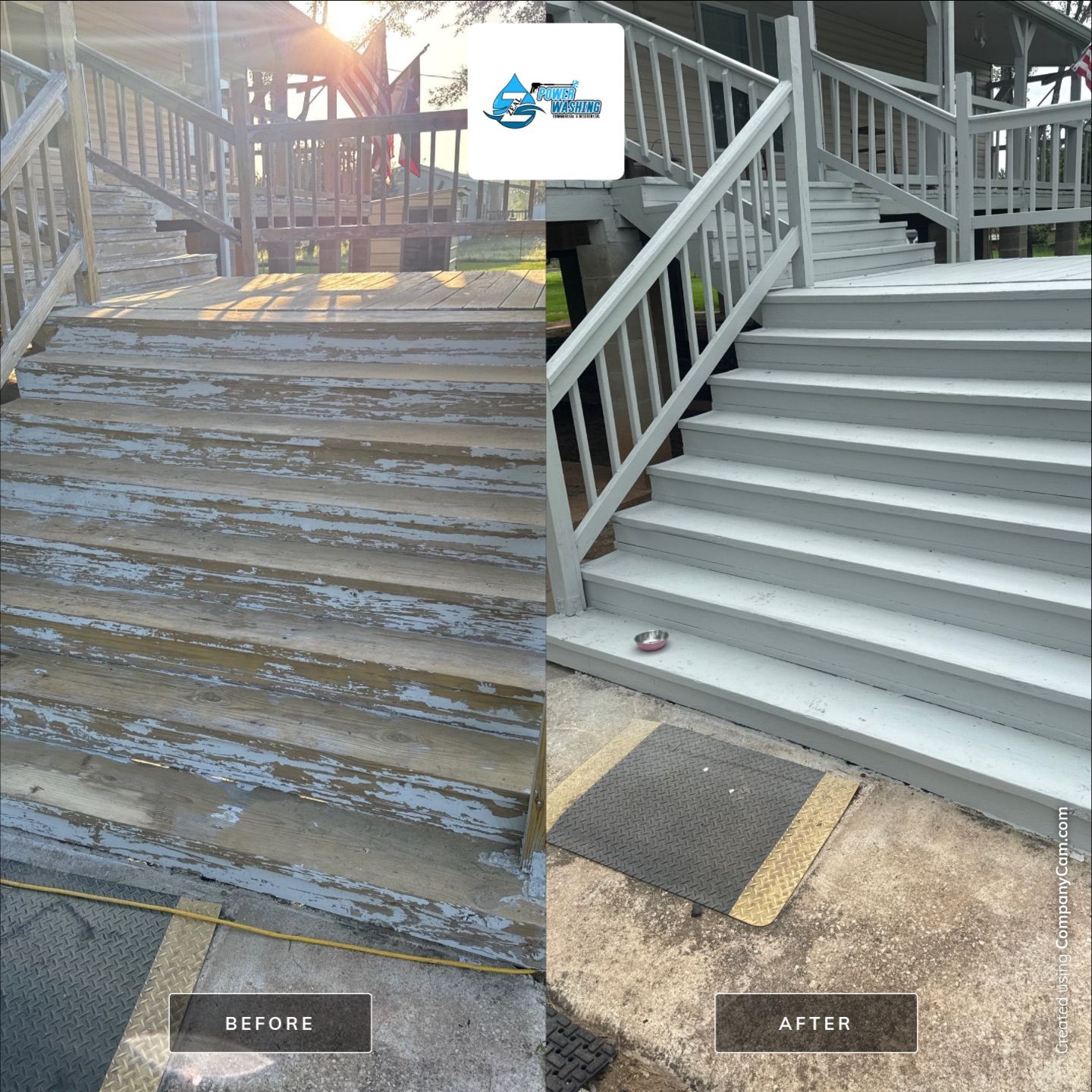 Elevated Deck Restoration and Staircase Refinishing in Rosharon, Texas by Zeal Power Washing