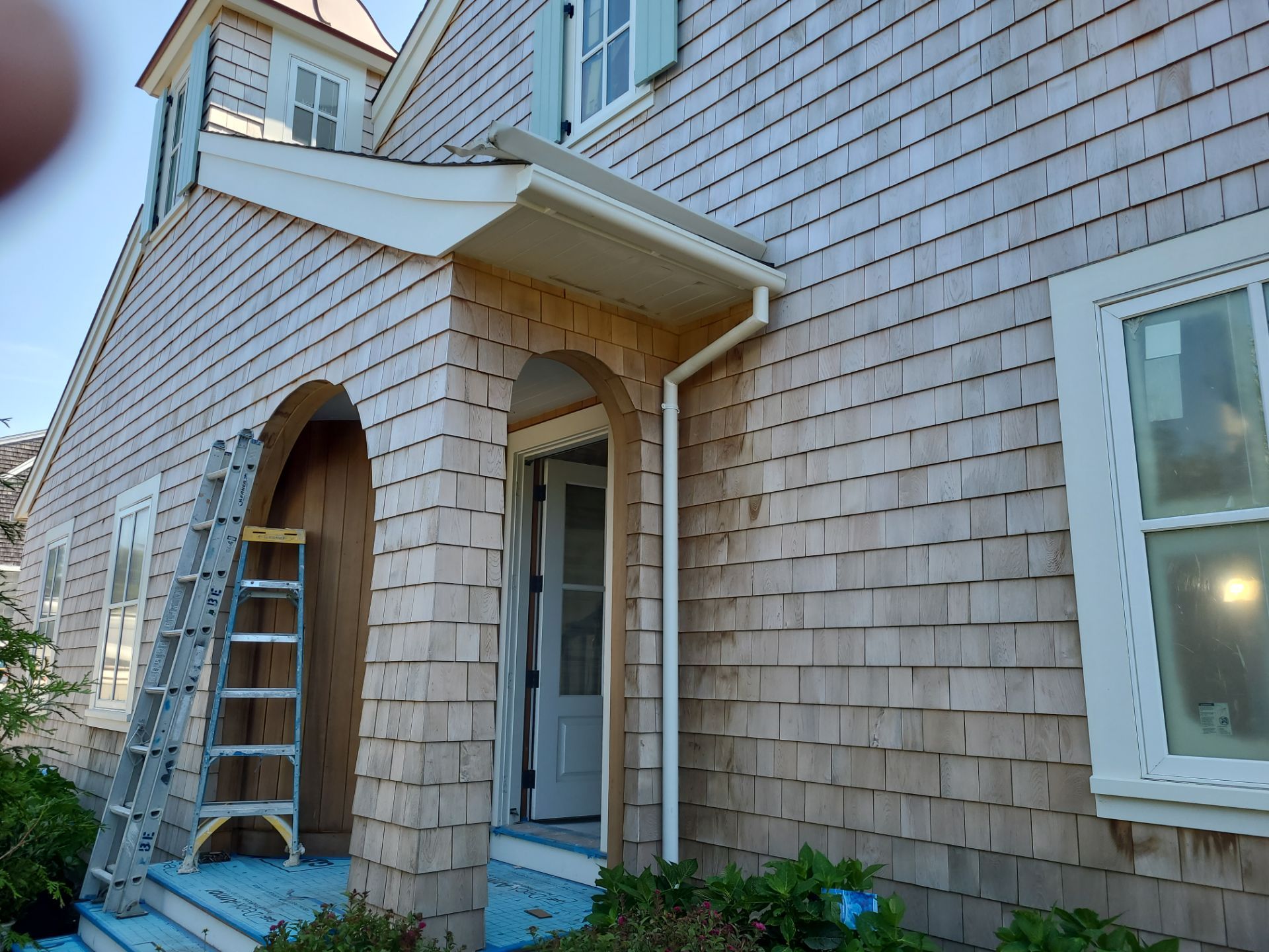 Gutter Installation using 4x5 FiberGlass Gutter and 3" Fiberglass Downspout by Gutter Pro Enterprises