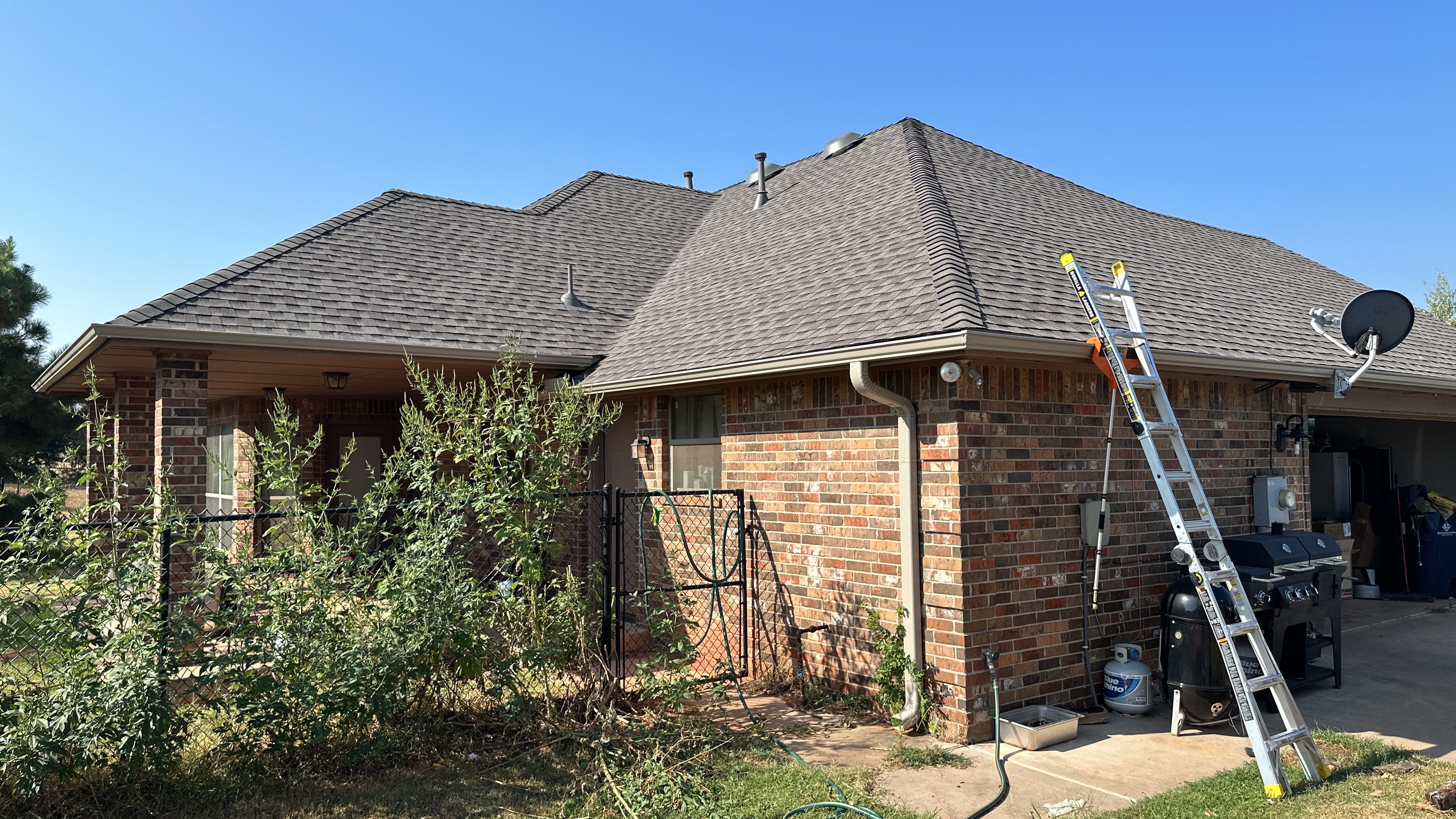 Reroof using GAF HDZ Weathered Wood by Castillo Roofing