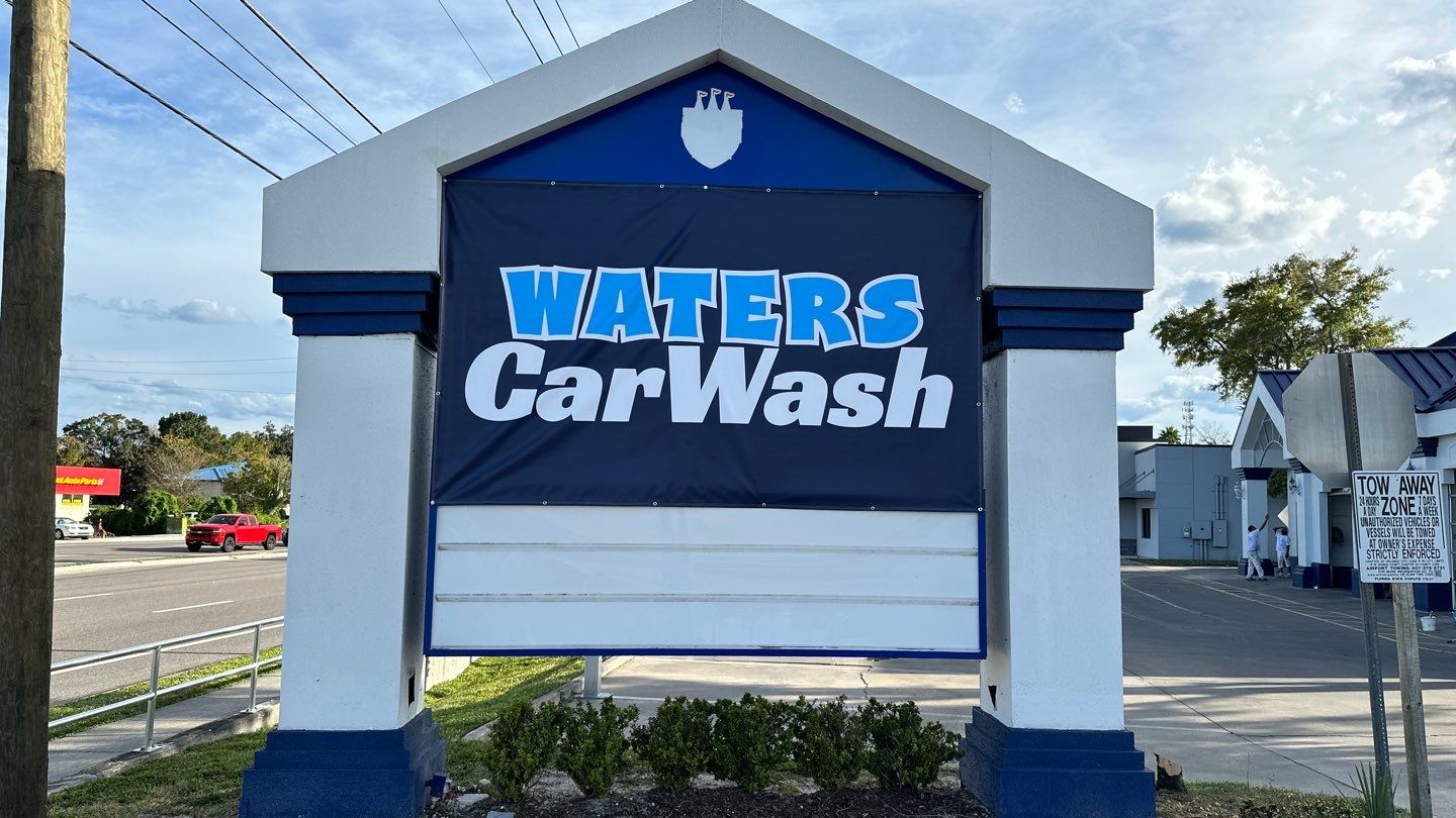 Waters Car Wash Monument Sign and Channel Letters by SignCrafters