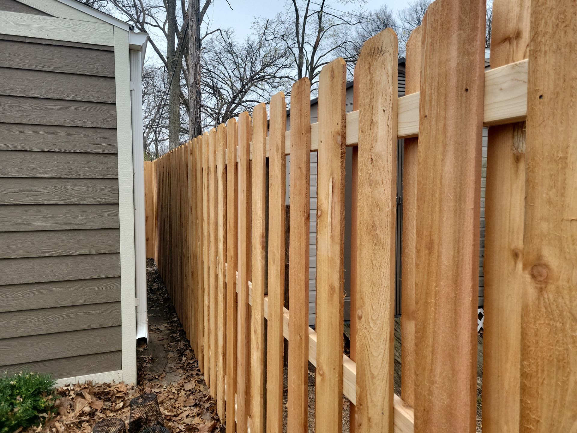 Cedar Privacy Fence Shadowbox Installation in Cedar Falls by Perfect Picket Fence and Stain