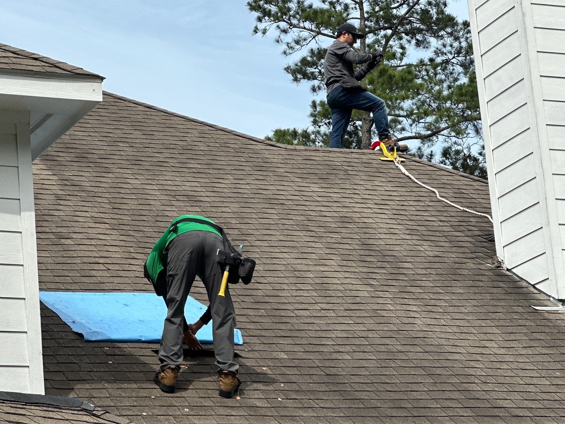 Roof Repair on Two-Story Estate Home — Spring, TX by PL Roofing & SB Roofing, LLC.
