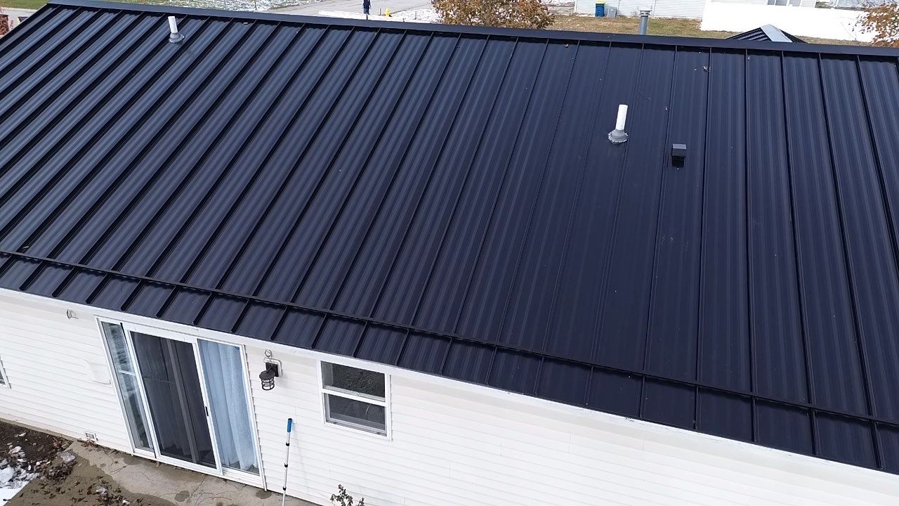 Mechanically Seamed Standing Seam Roof in Ossian, Indiana with Black Finish by 4Ever Metal Roofing