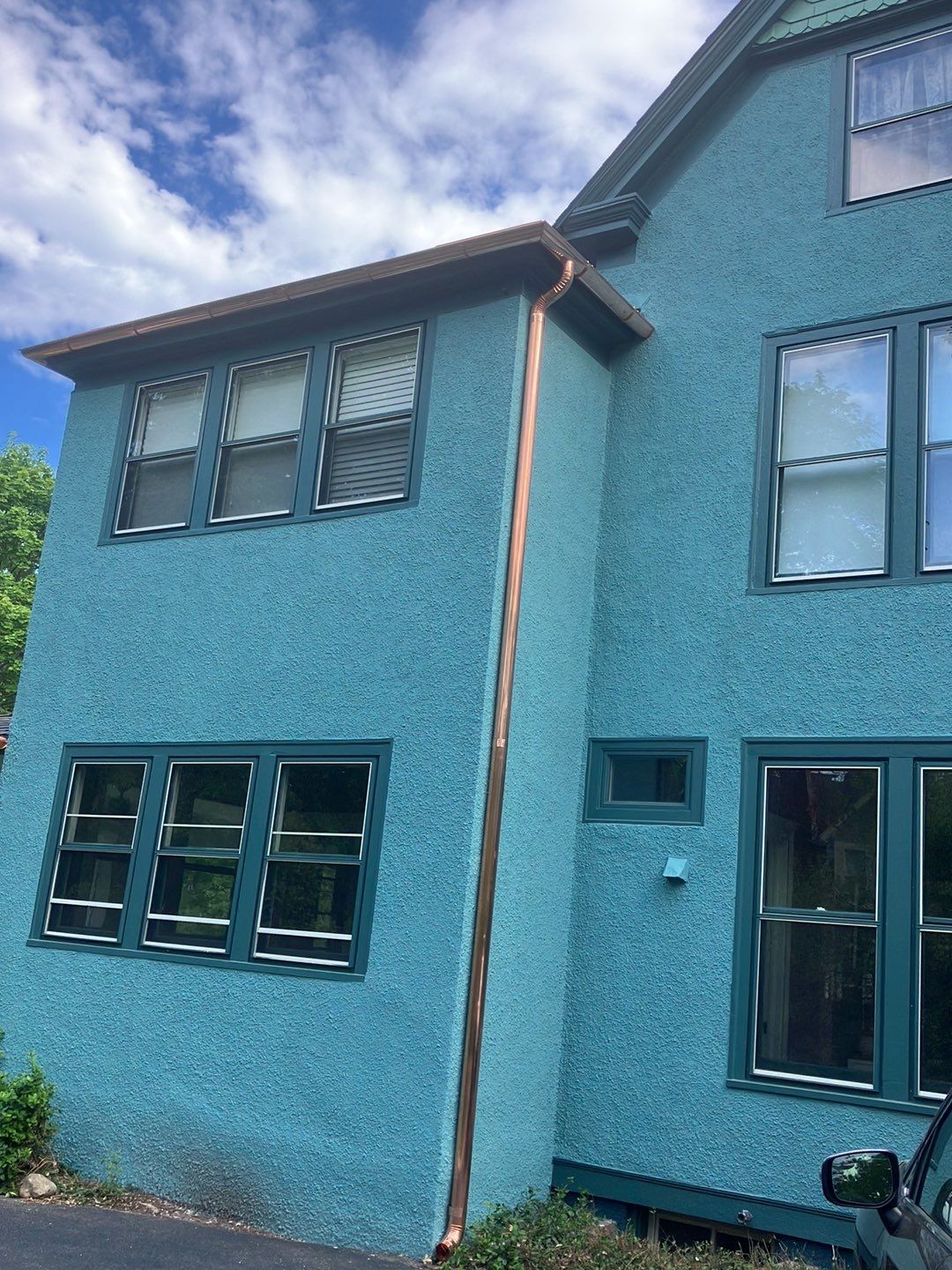 Half Round Copper Gutter Installation by Custom Installations