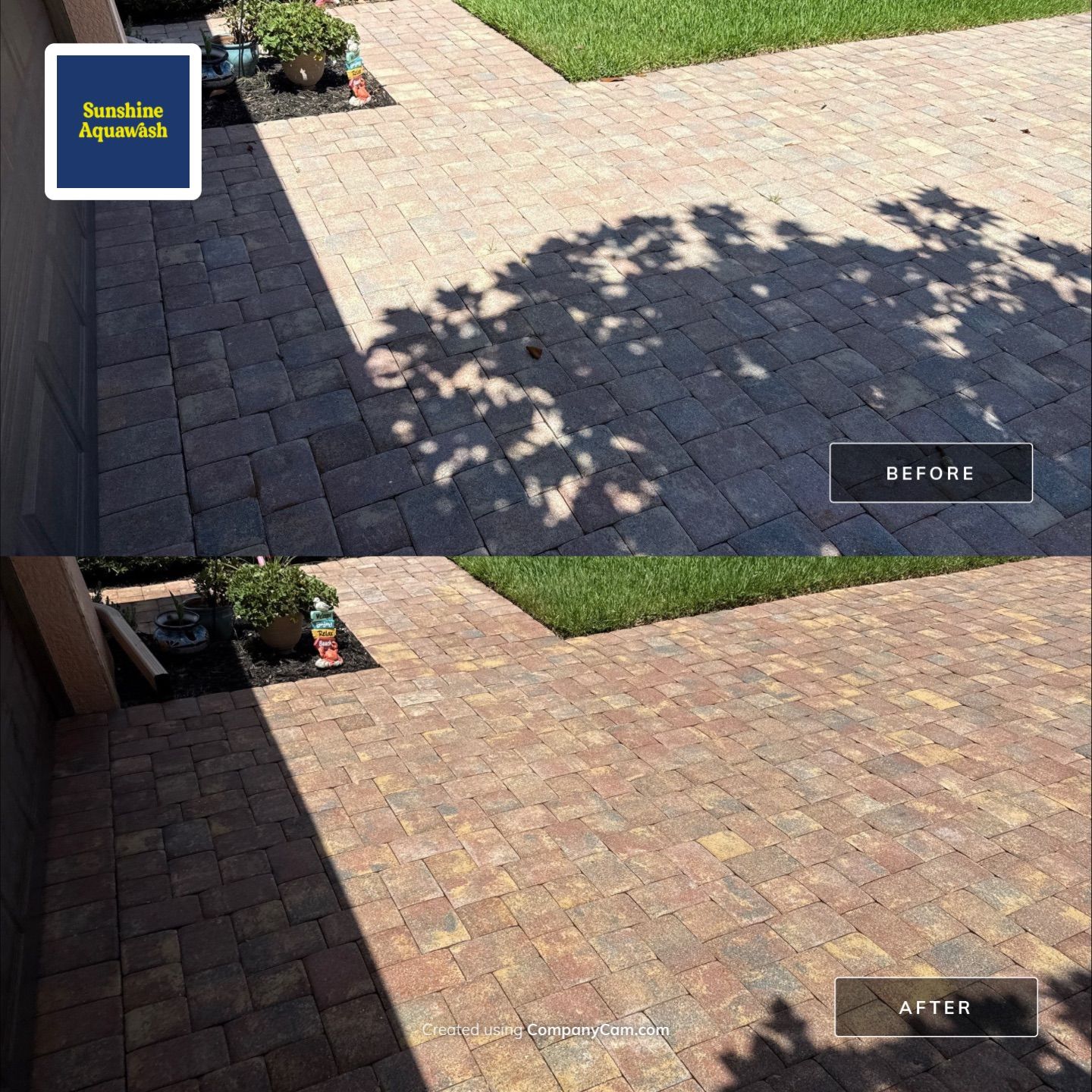 Paver Driveway, Sidewalk & Curbing Cleaning — Bougainvillea Place, Ellenton, FL by Sunshine AquaWash