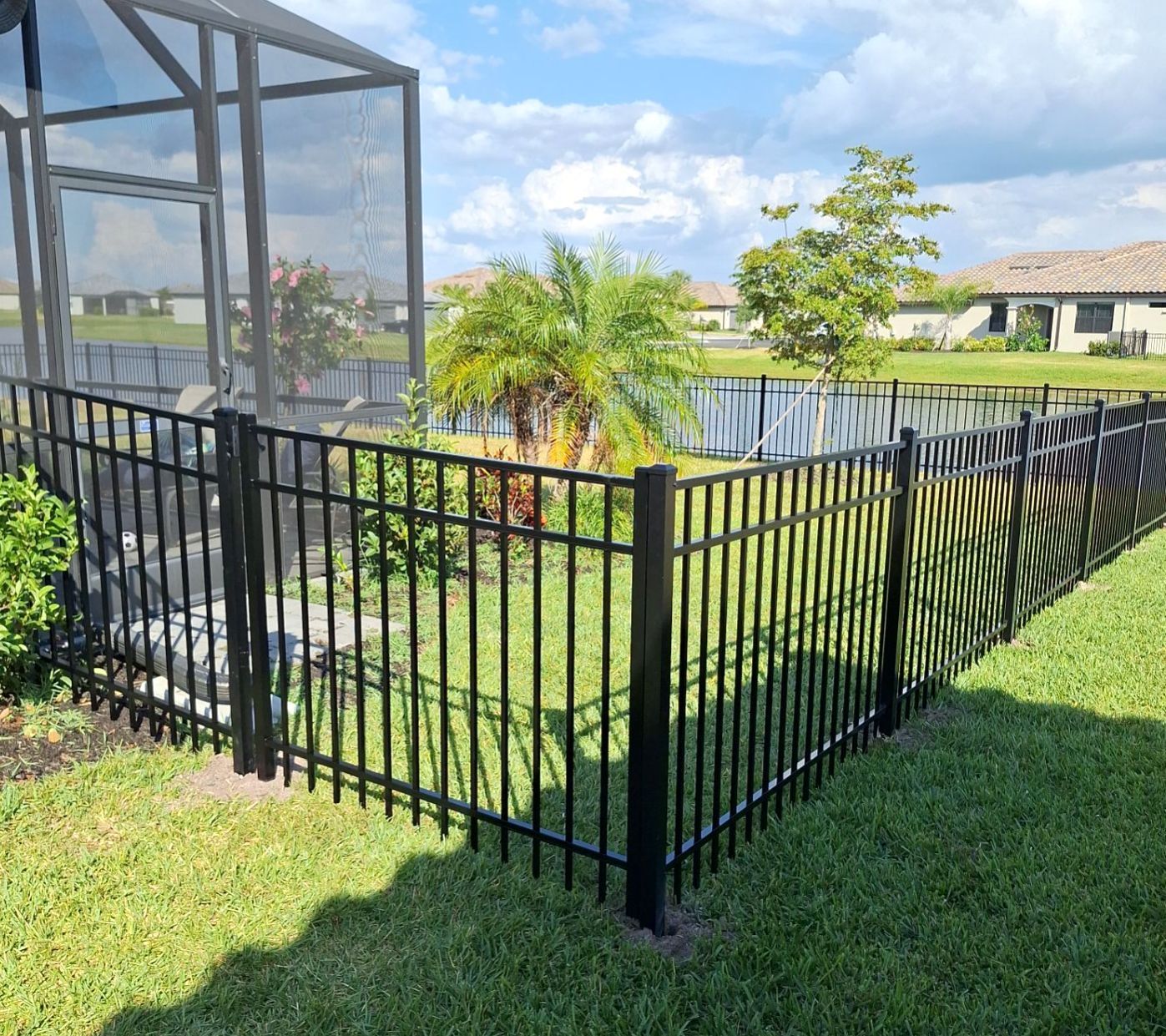 Aluminum Fence Installation using Black 3 Rail Aluminum Fence by Asap fence and gates, LLC