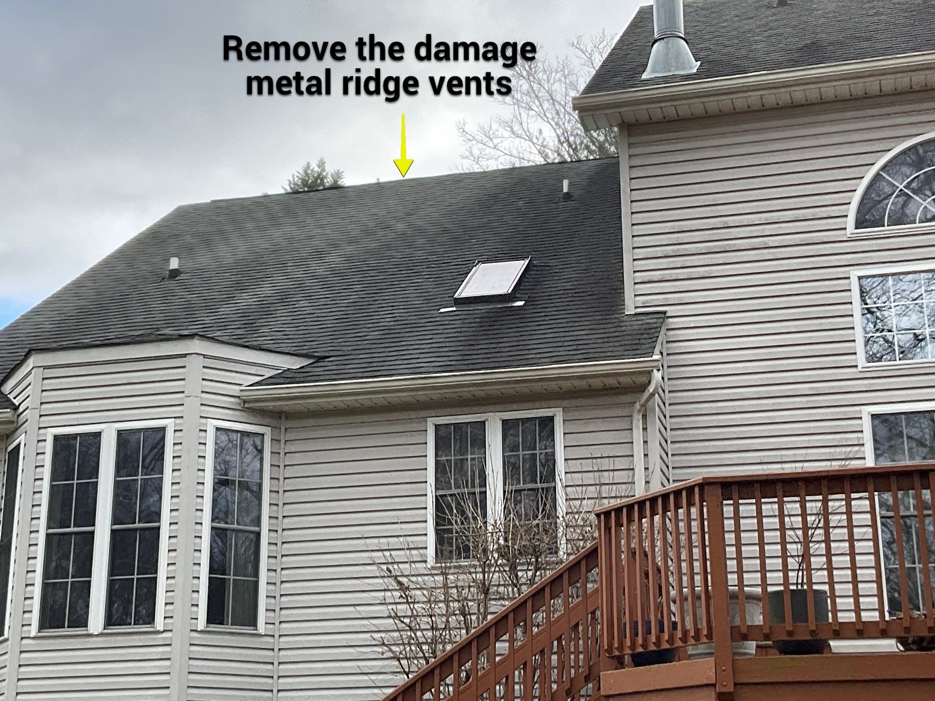 Remove the damage metal ridge vents by Alpha Design Services