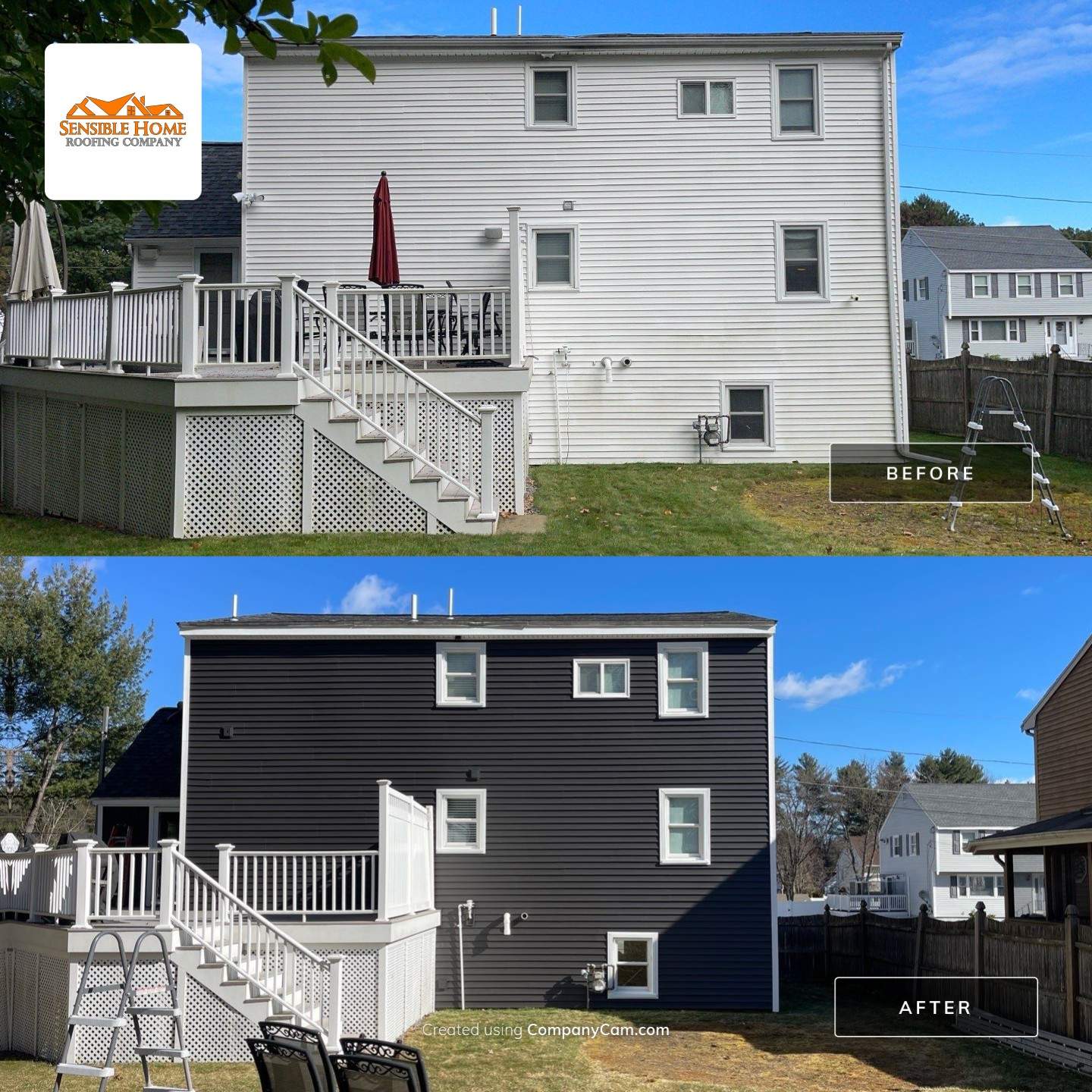 Complete Exterior Renovation with New Siding & Gutters   by Sensible Home Solutions