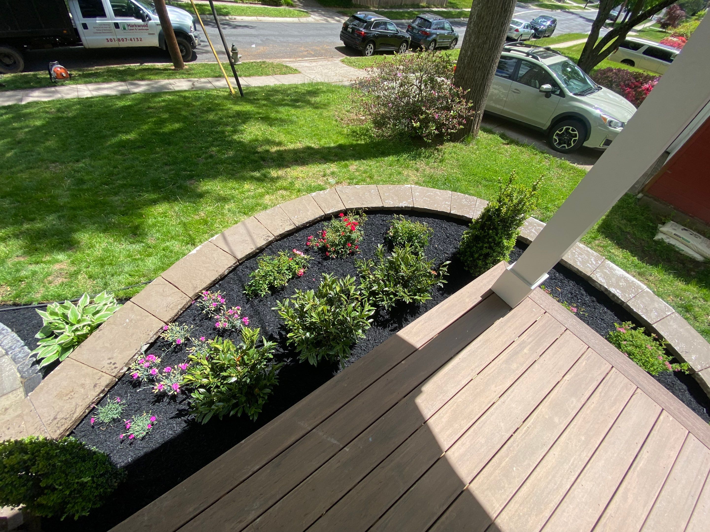 Retaining wall, walkway, small patio and landscape install by The Smet Companies, LLC