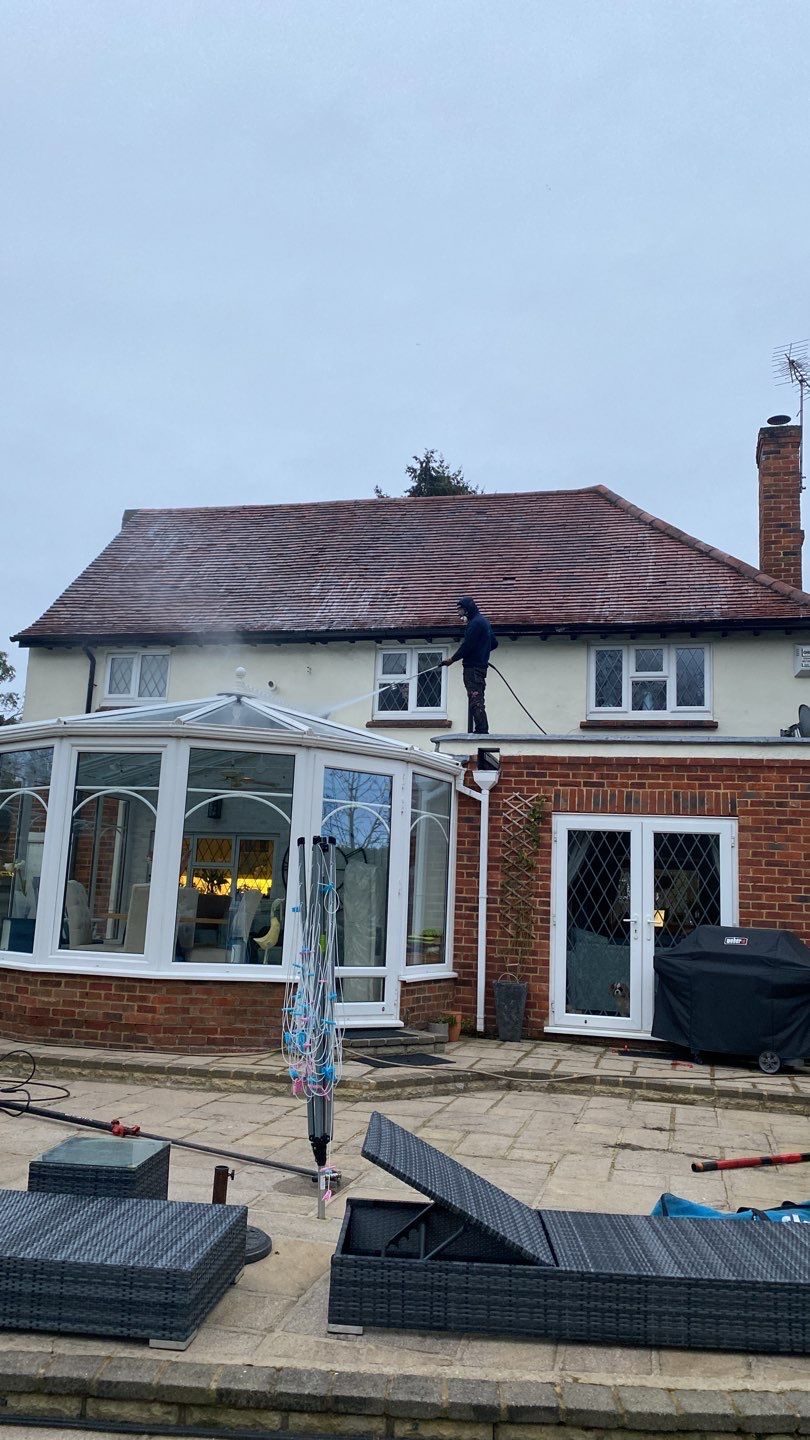 Roof Clean using Mosmatic FSC and Biocide by Ges Exterior Cleaning ltd