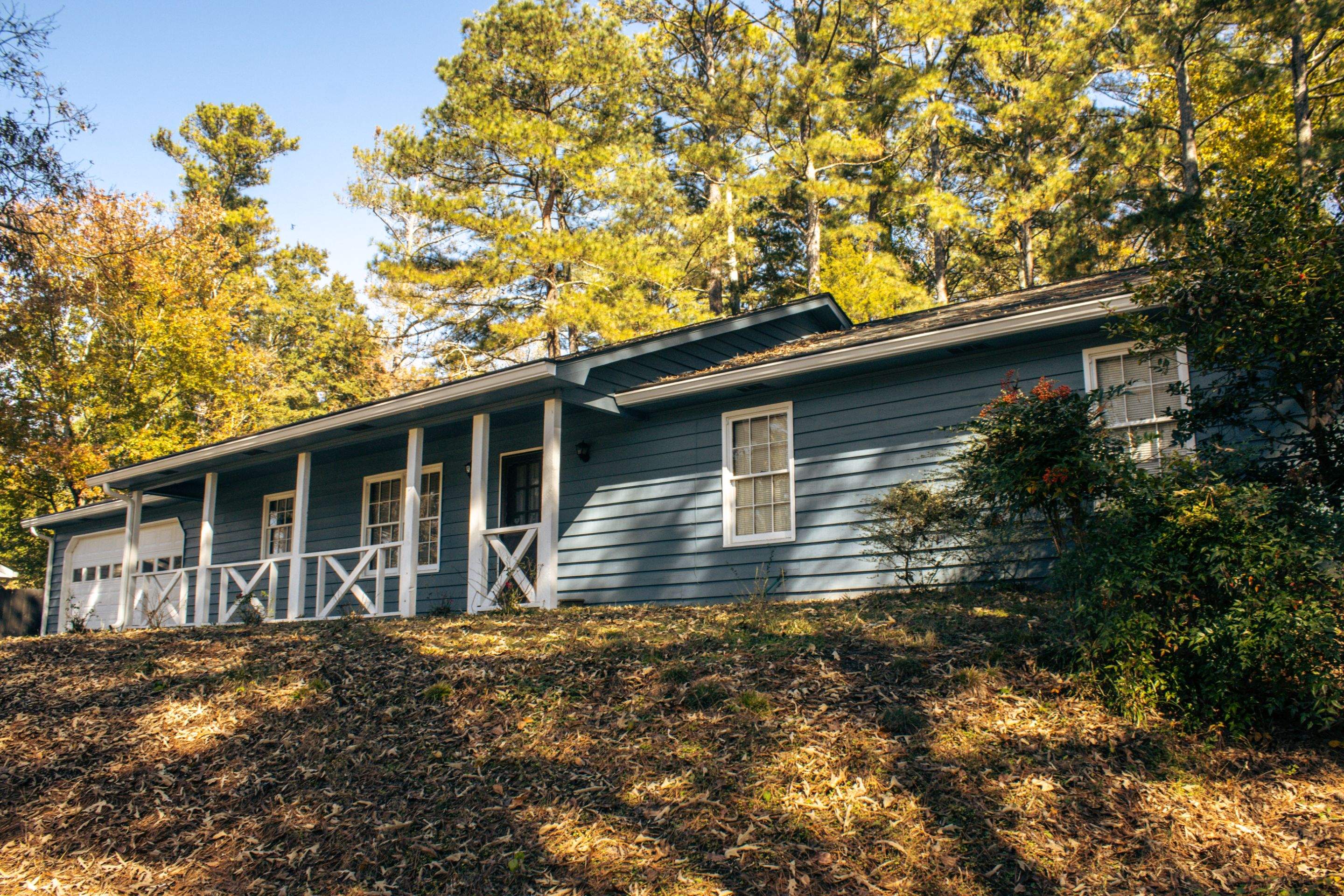 Marietta, GA Exterior Painting Transformation with Blue Paint by Nelson Exteriors