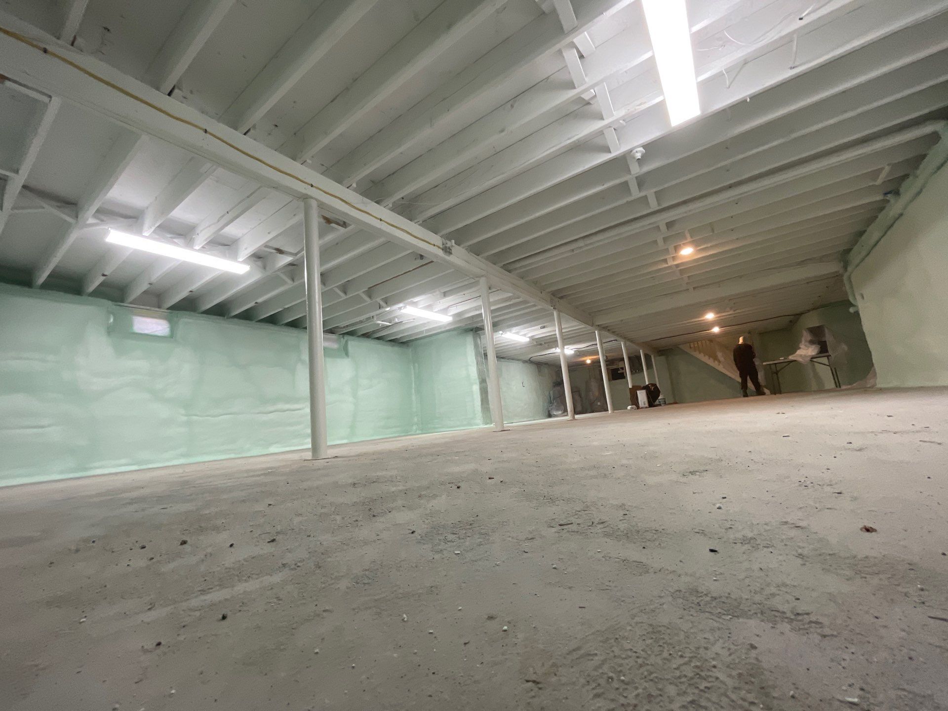 Basement Exterior Walls using Closed Cell Spray Foam by NYS Foam & Energy