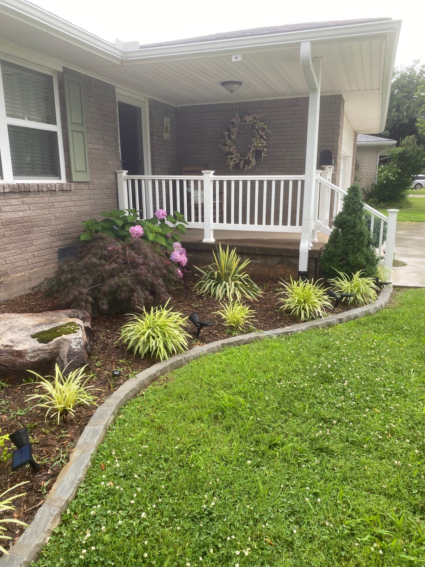 Landscape using Crepe Myrtle Plant by Clays Services Inc