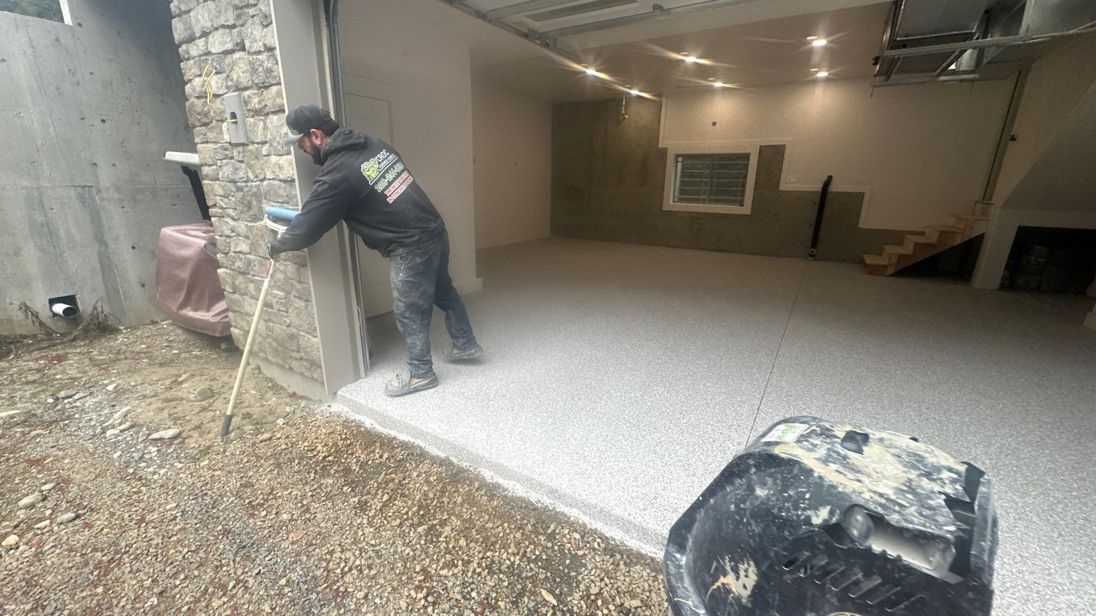Garage Transformation using Claystone Hybrid by Croc Coatings, LLC