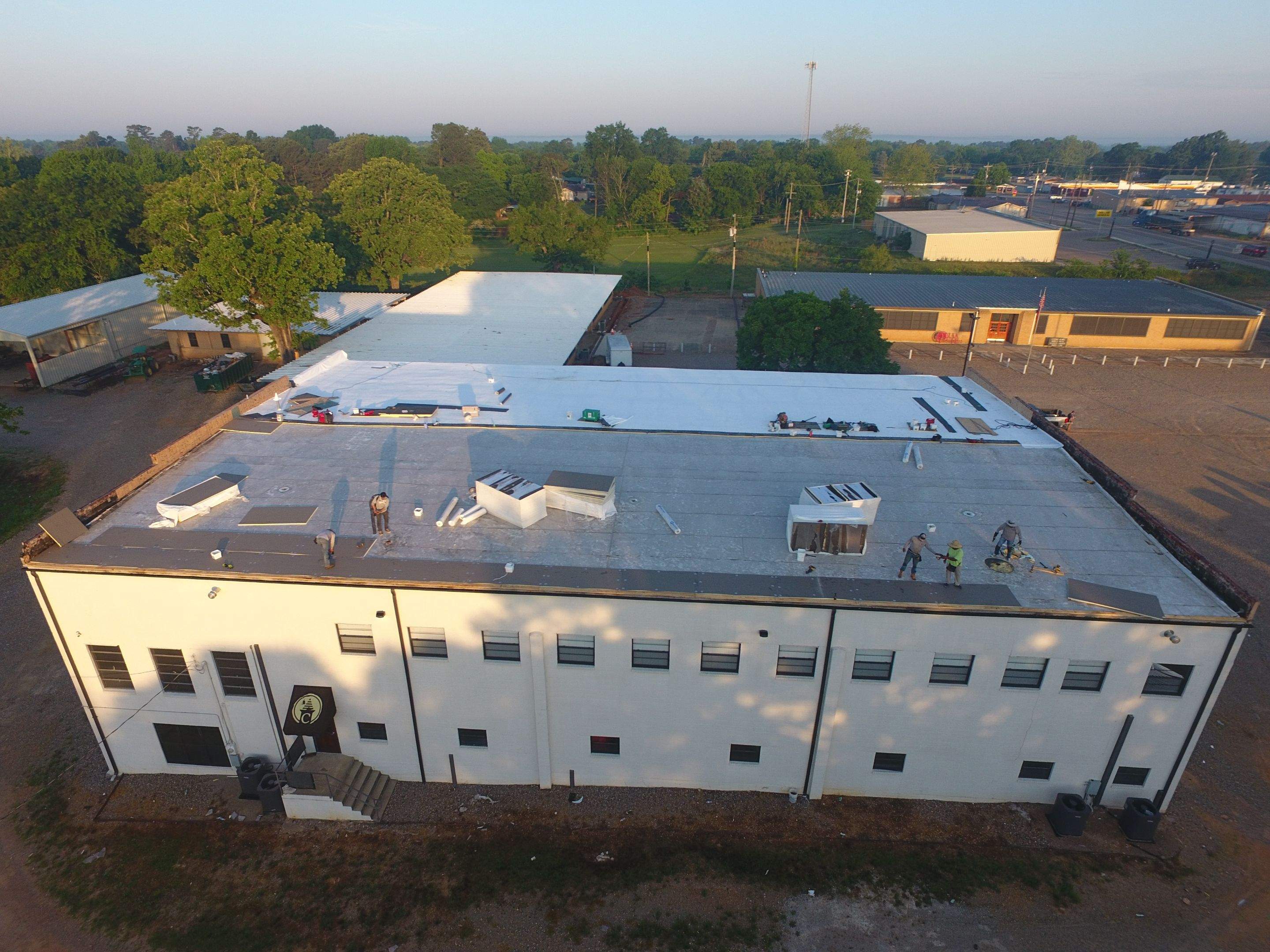 Commercial Roofing Installation using 50 mil PVC by Hostetler Roofing