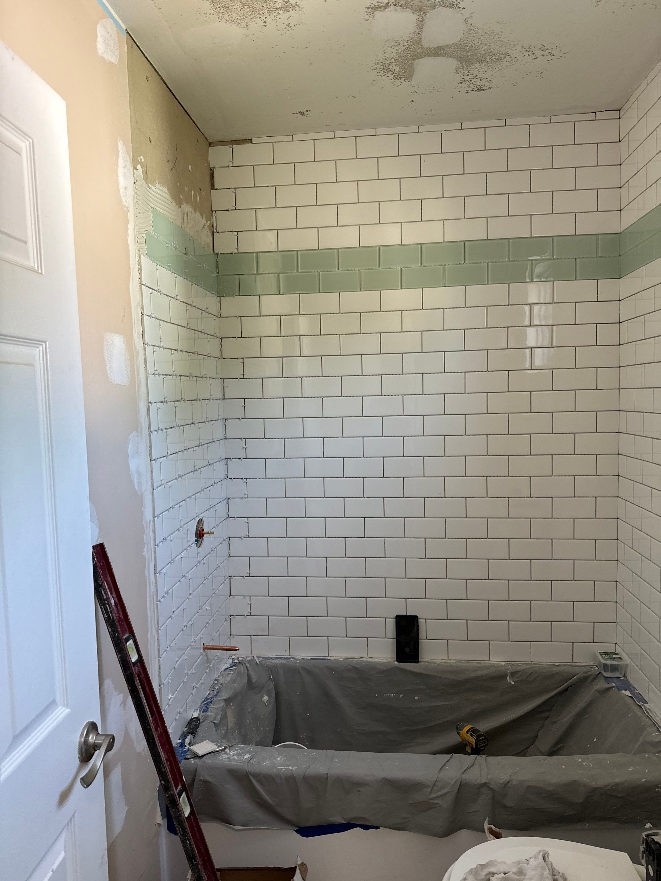 Bathroom Remodel using Sherwin Williams Premium ceiling paint by Laser Focused Solutions LLC