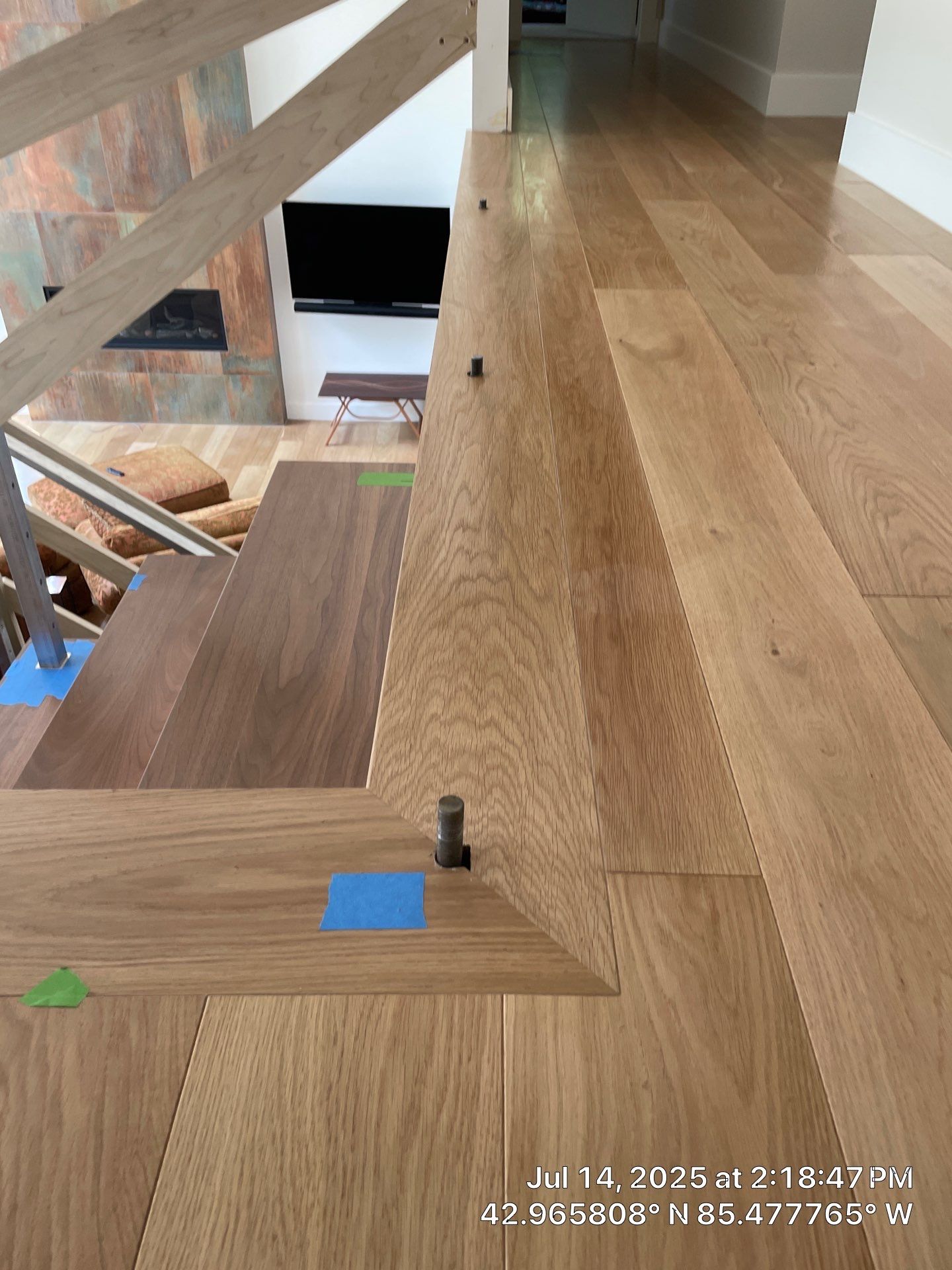 Engineered European White Oak with Matching Custom Stair Nose by RTBaldwin Hardwood Floors