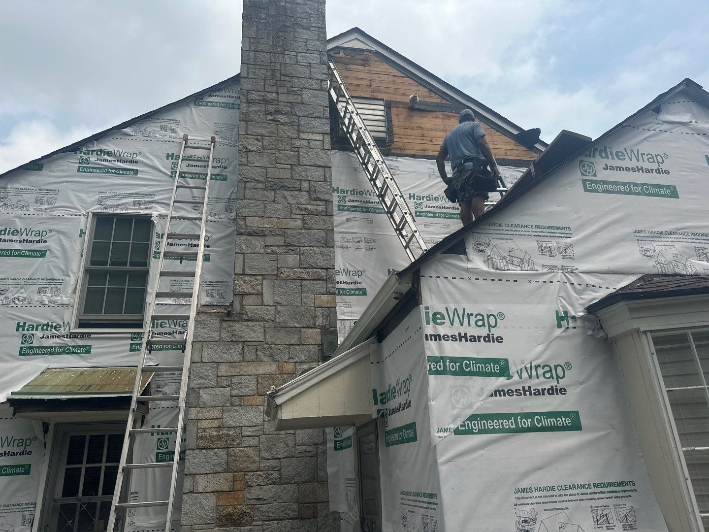 Siding Installation using Hardie Plank Artic white by A Plus Exterior