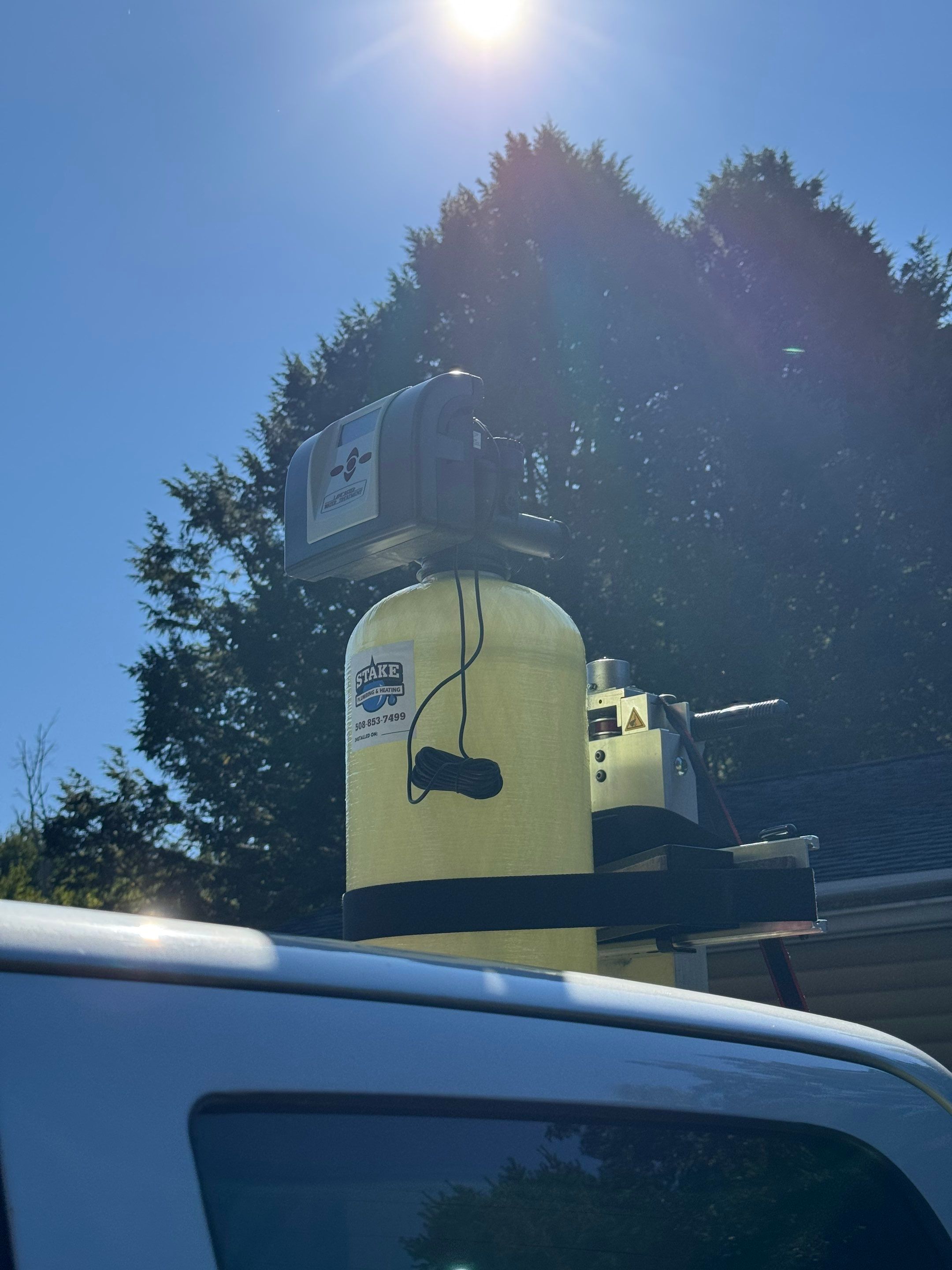 Combination Water Softener and Carbon Filter Installation. by Stake Plumbing and Heating