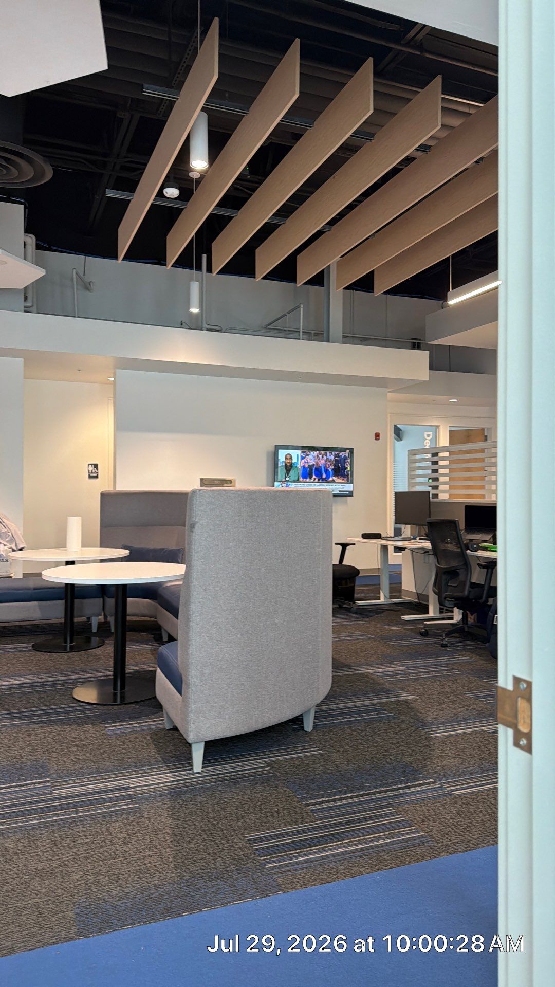 Professional Home Office Setup with Acoustic Wall Panels by CompanyCam Sales Demo