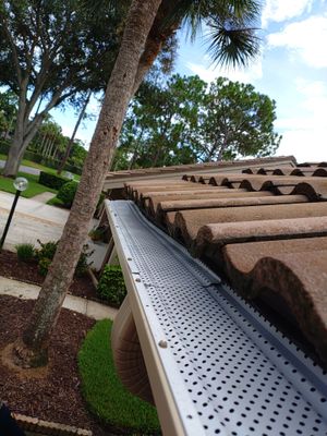 Replace gutter using Gutter Guards, Seamless Gutters, New Downspouts in Palm Harbor FL by Gutter Professors