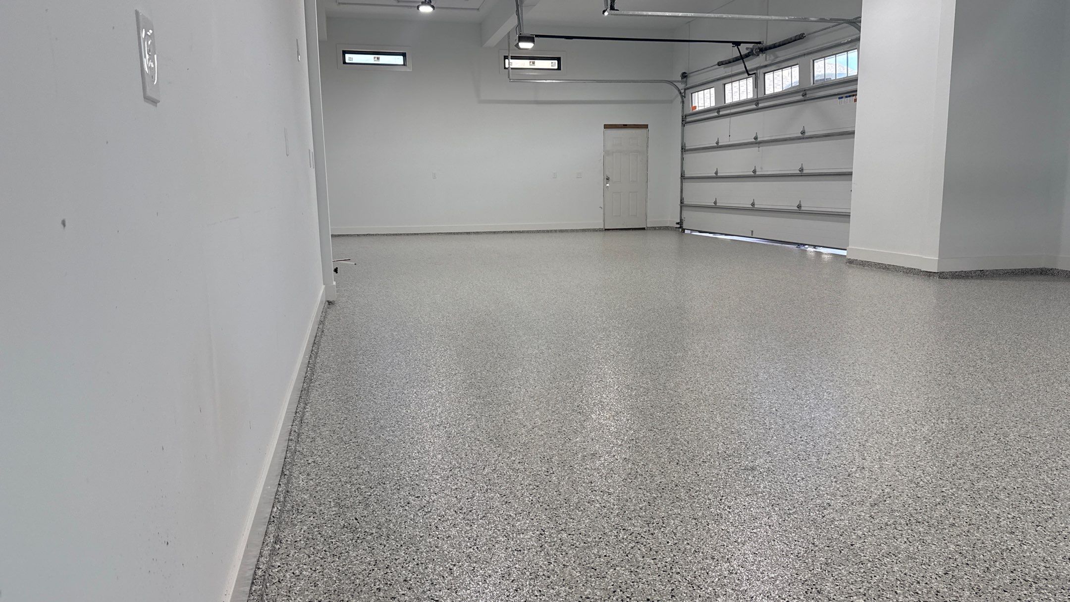 Chris Made The Great Choice Of Cabin Fever Flake Floor by Banner Garage