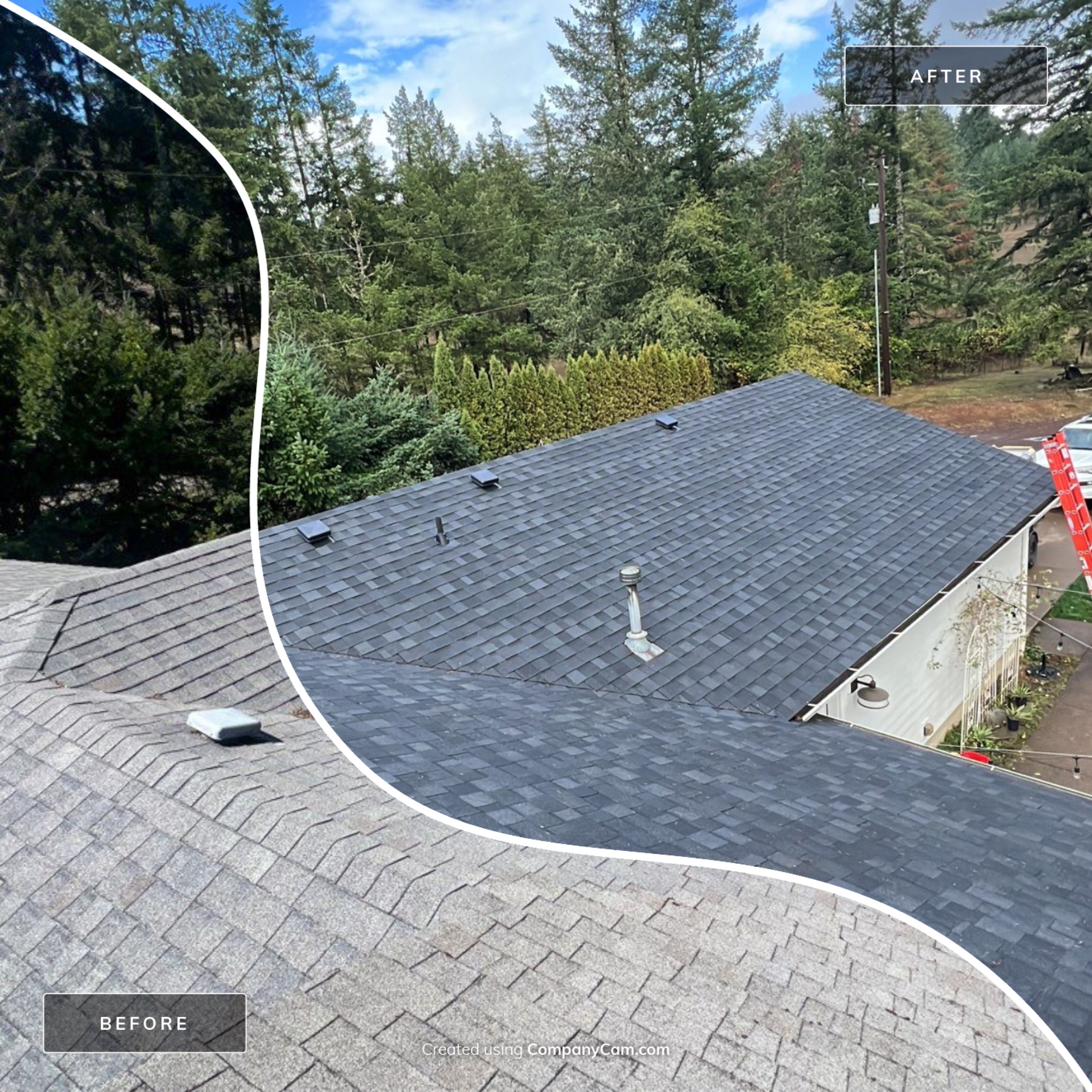 Residential Roofing Installation using IKO Dynasty (Color: Granite Black) by Orezona Building & Roofing Company, Inc.