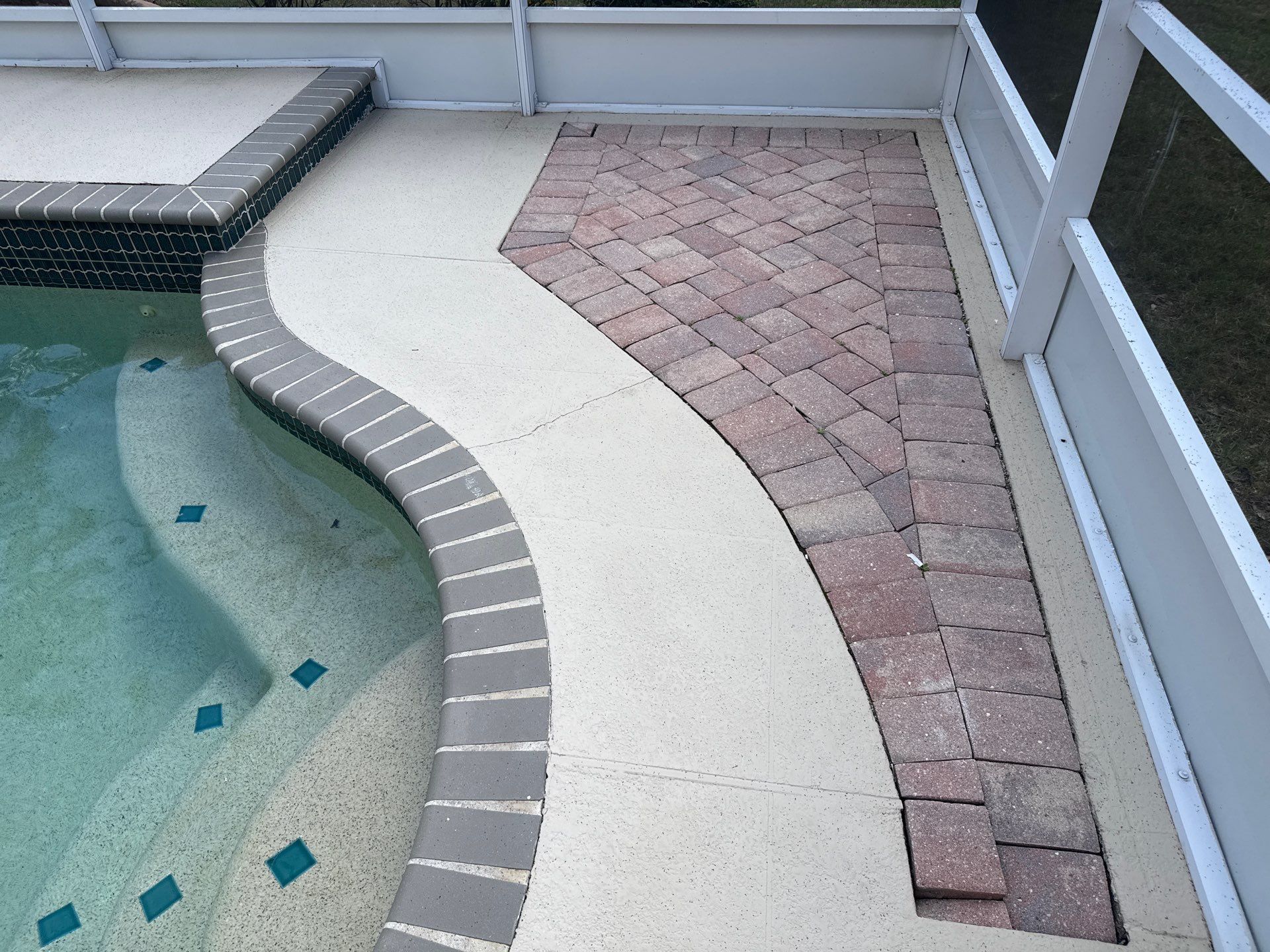 Painted Pool Deck, Pool Cage & Exterior Surface Cleaning in Creekwood – Bradenton, FL by Sunshine AquaWash