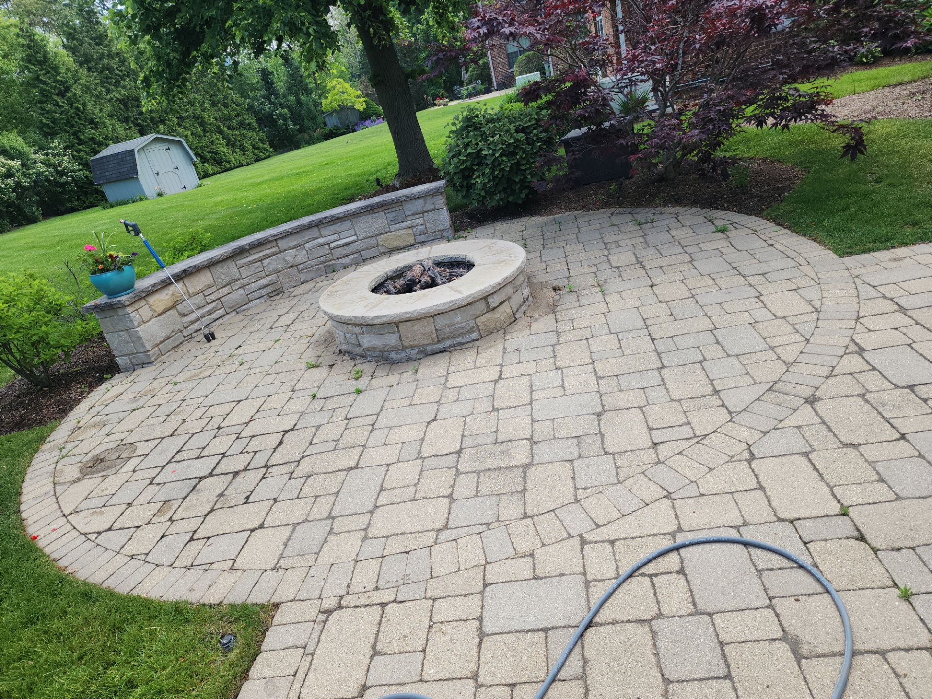 Brick paver repair, cleaning sanding and sealing by Northern Power Washing LLC.
