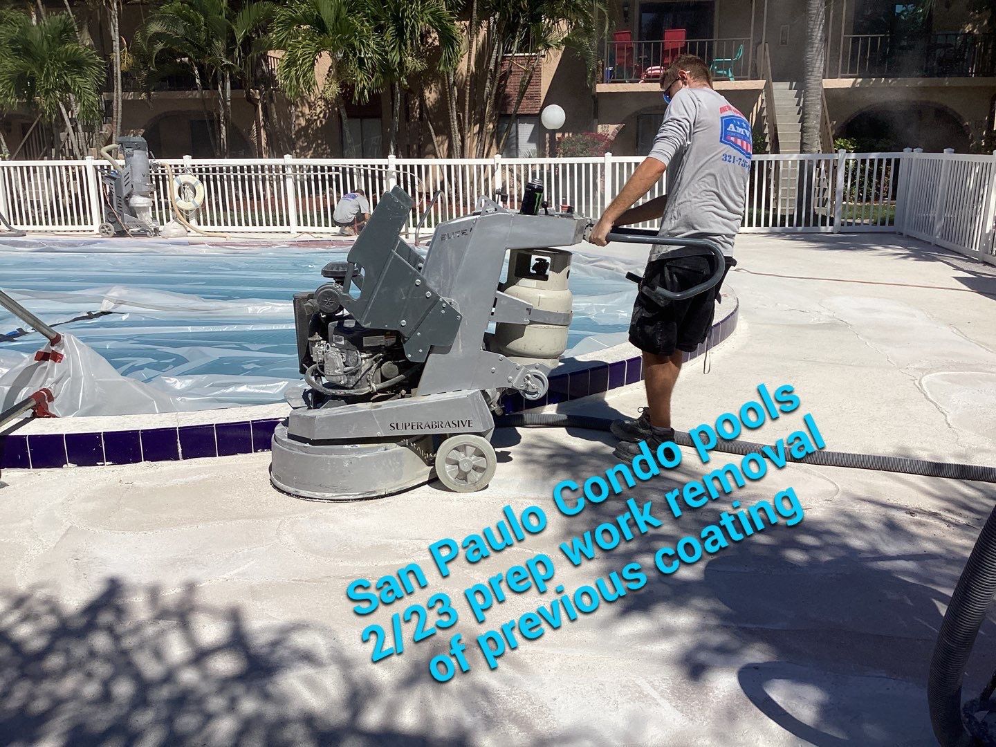 Pool Deck using Orbit and Tidal Wave by Amvet concrete coatings llc