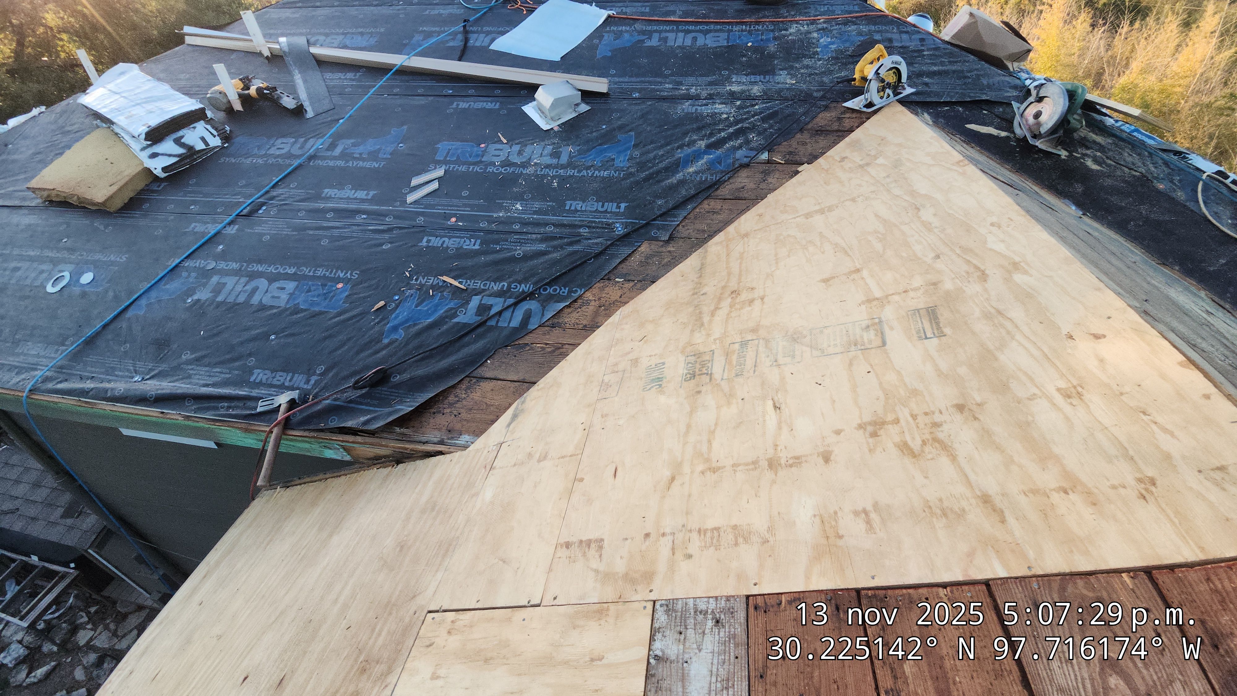 Asphalt Shingle Roof Repair and Decking Replacement in Austin by Caliber Restoration LLC