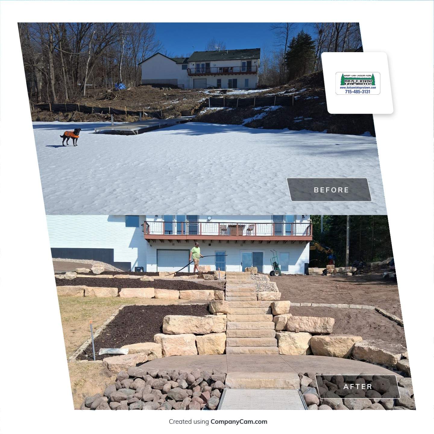 Limestone Outcroppings/ Steps / Stamped Concrete by Balsam Lake Pro Lawn