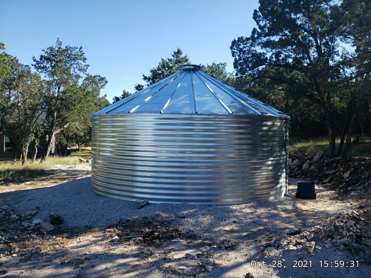 150K Equestrian center with 25K backup tank for potable water. by Hill Country Rain Water