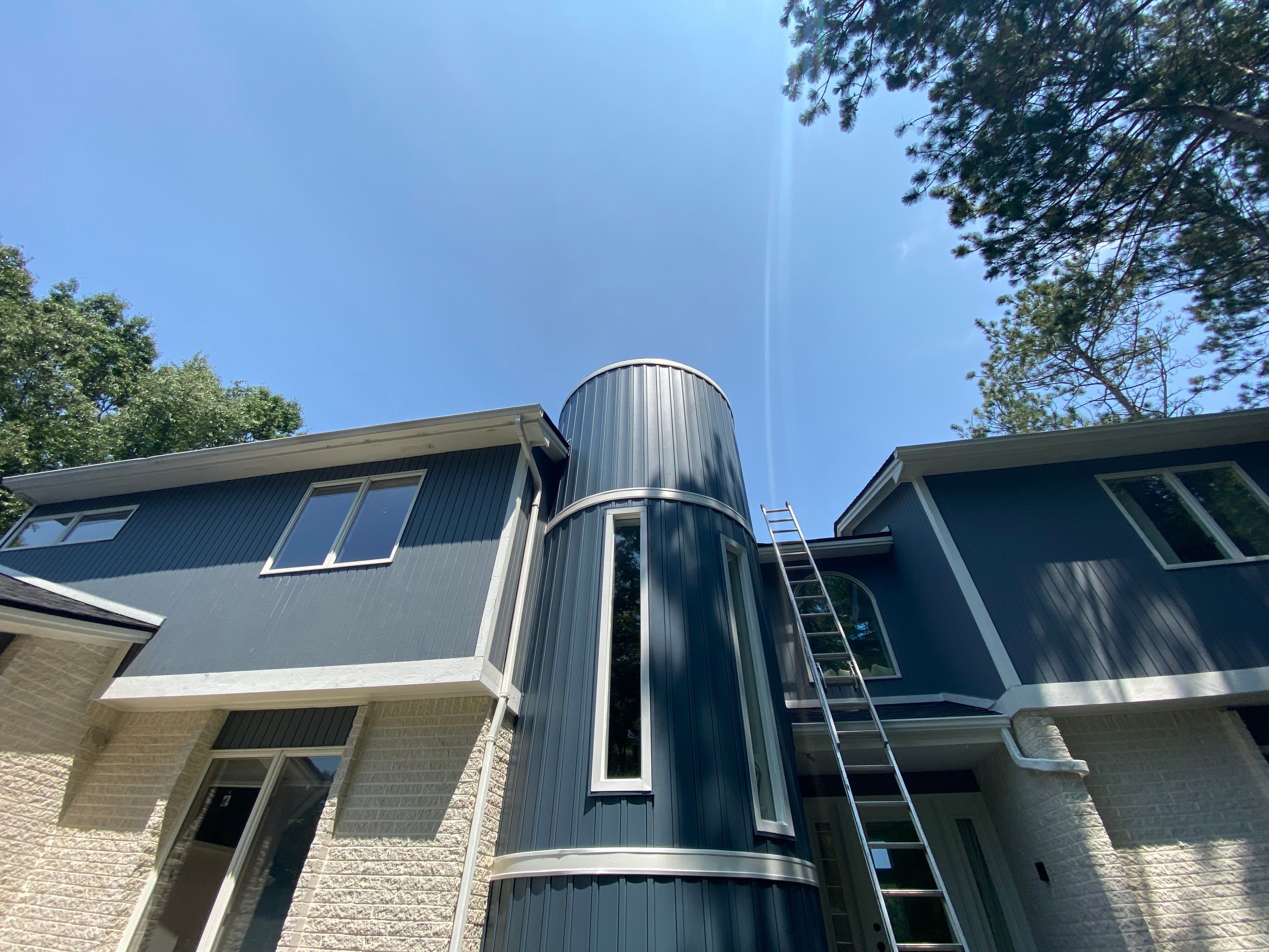 Siding Replacement using CertainTeed Board & Batten Pacific Blue by 180 Contractors