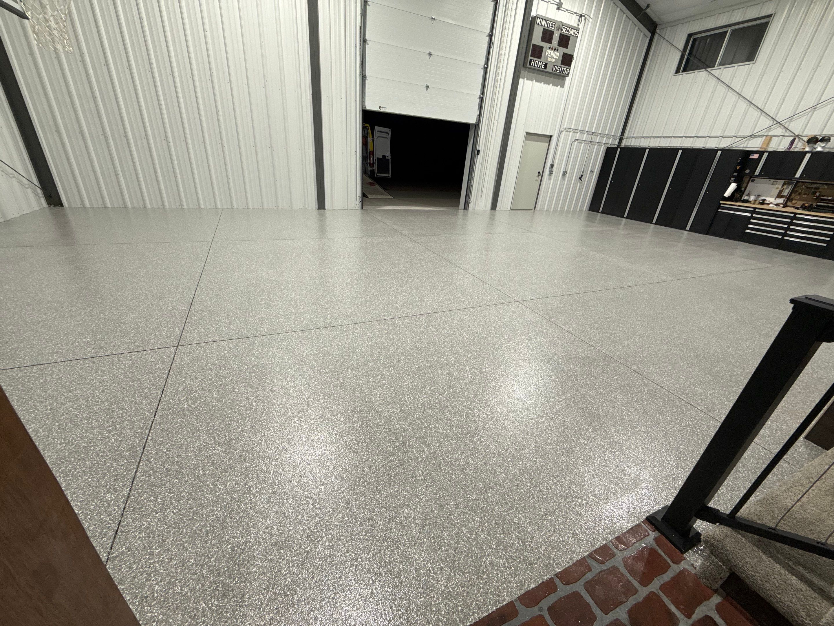 Beautiful Floor for Your Barndominium / Shouse! 💥🏀 by Revival Concrete Coatings