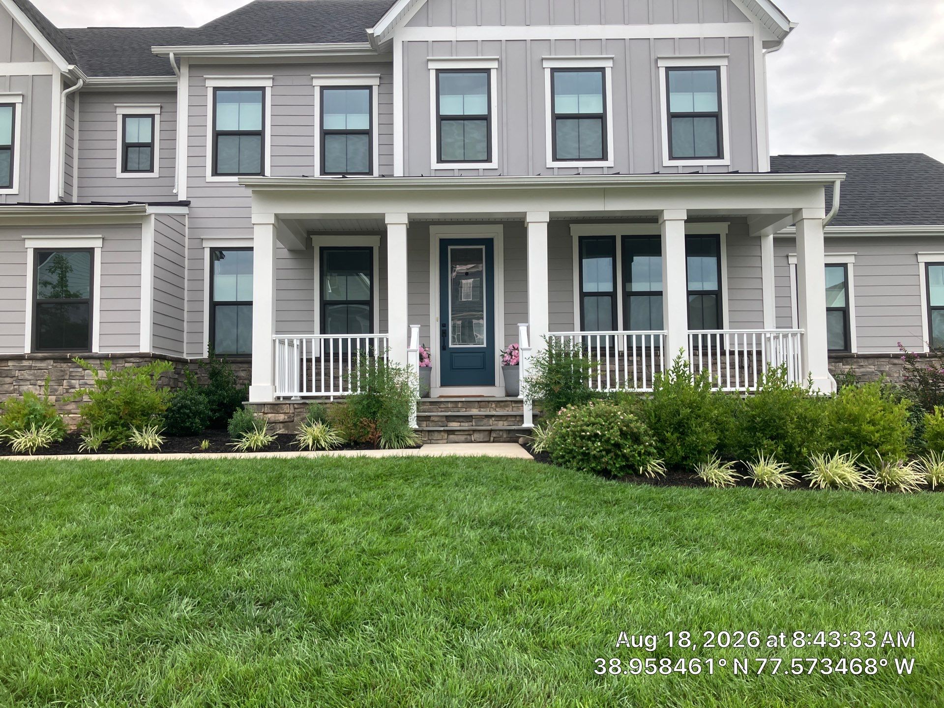 White Front Porch Railing Installation in Stone Ridge by Contracting Bros Llc