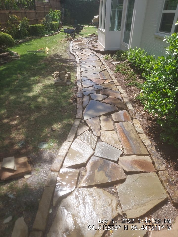 Flagstone walkway using Flagstone  by Clays Services Inc